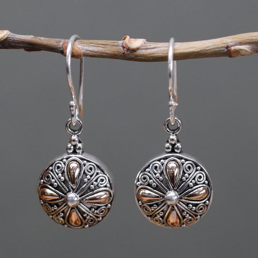 Handmade 18k Gold and 925 Silver Earrings - Classic Round product packaging on clean background from Quintessential Holistic Health Ltd