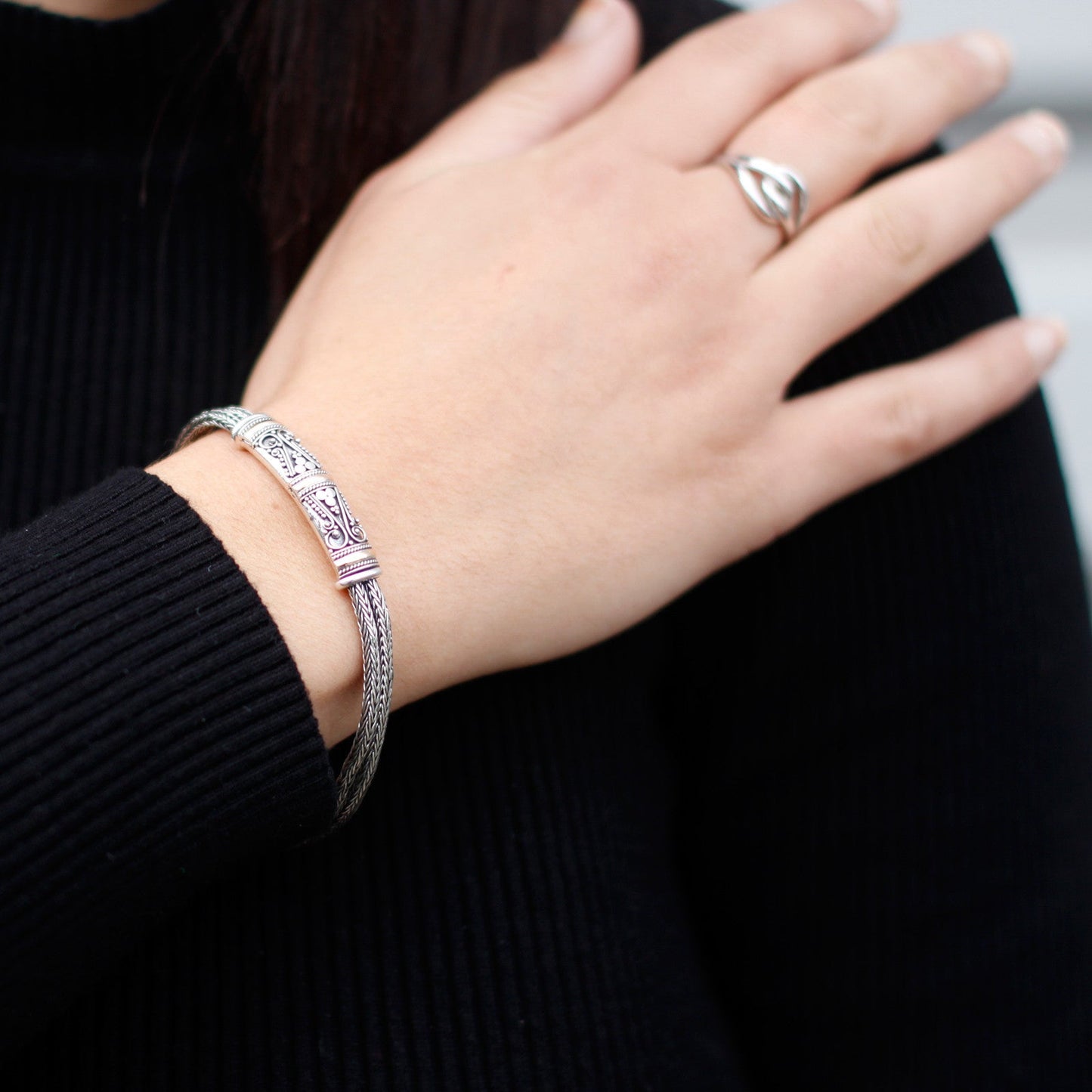 Handmade Unisex 18k Gold and 925 Silver Bracelet - Twin Chain product packaging on clean background from Quintessential Holistic Health Ltd