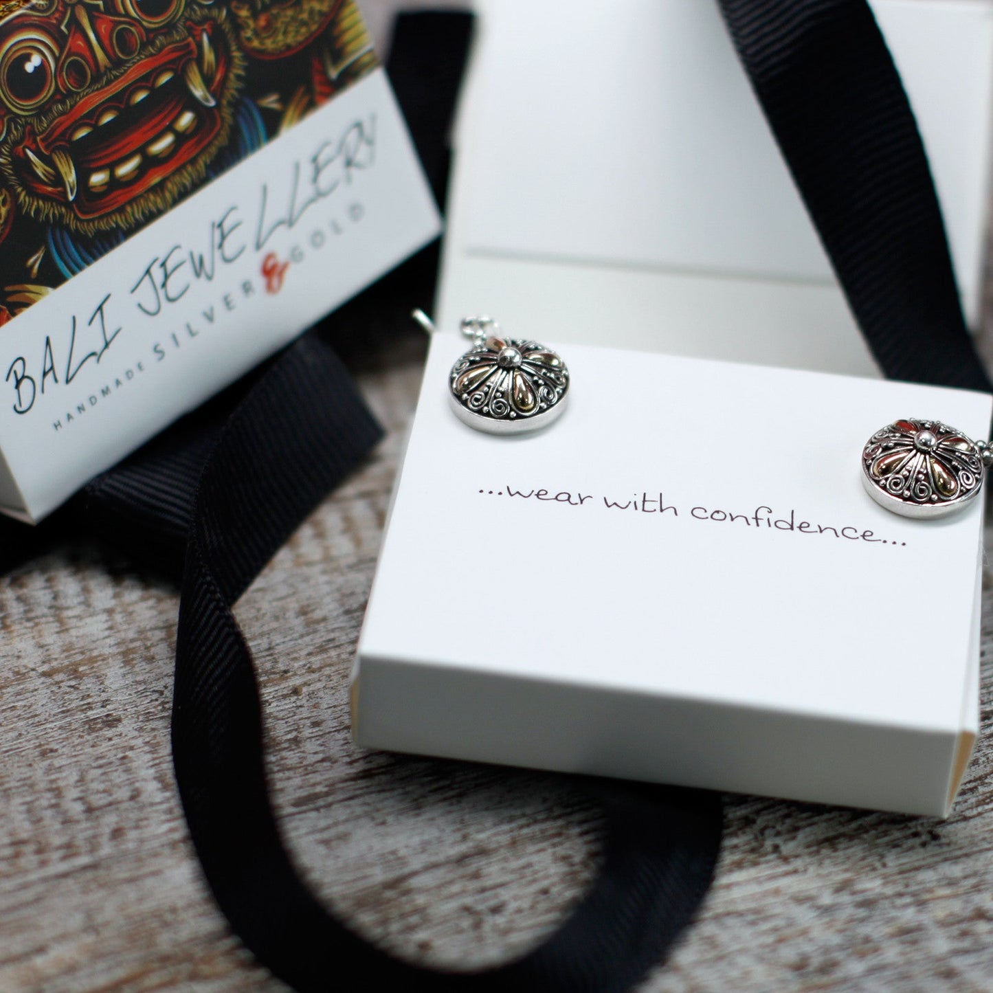 Handmade 18k Gold and 925 Silver Necklace - Tribal product packaging on clean background from Quintessential Holistic Health Ltd