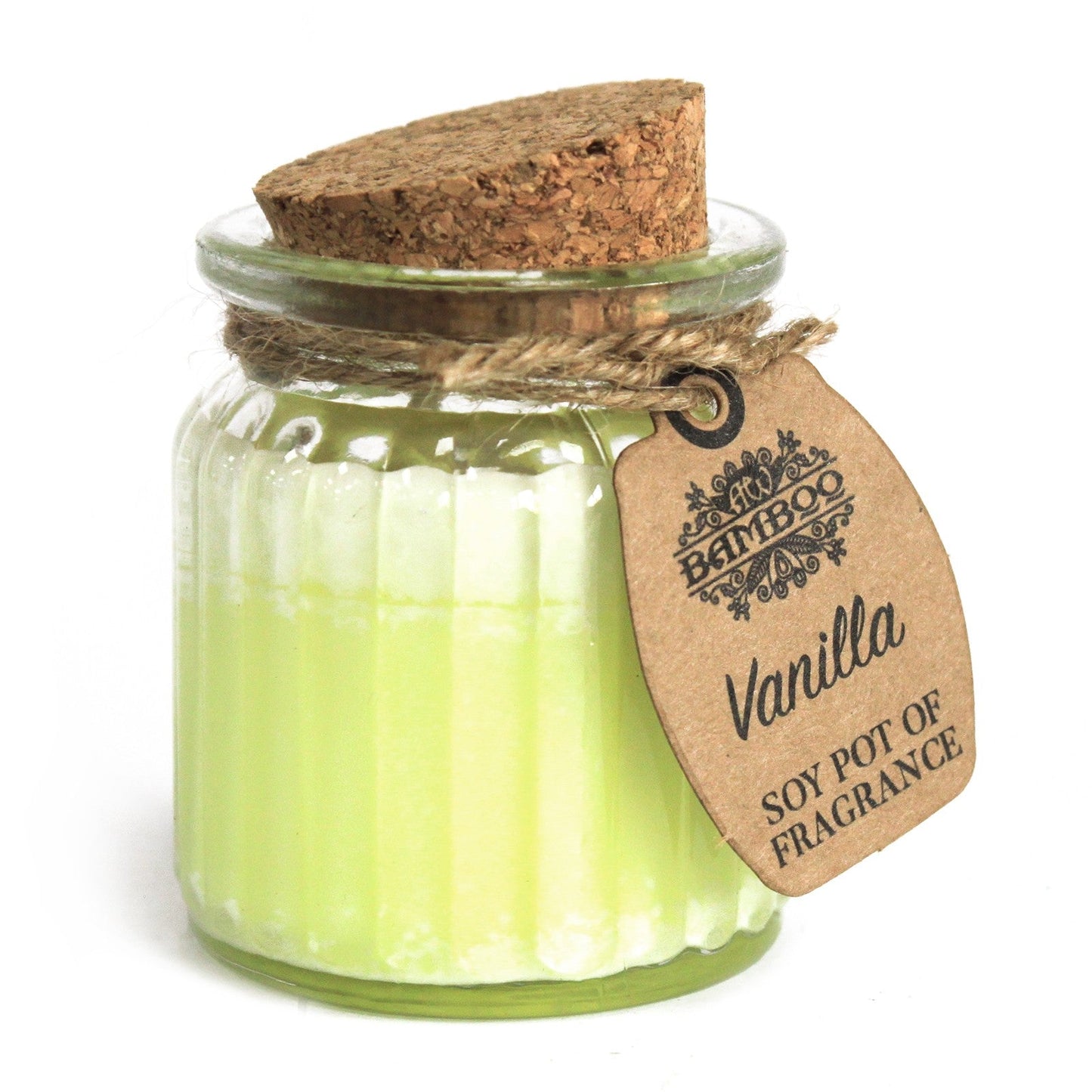 Eco- Friendly Fragranced Soy Candle in a Glass Pot - Vanilla product packaging on clean background from Quintessential Holistic Health Ltd