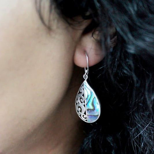 Shell & Silver Earrings / Abalone