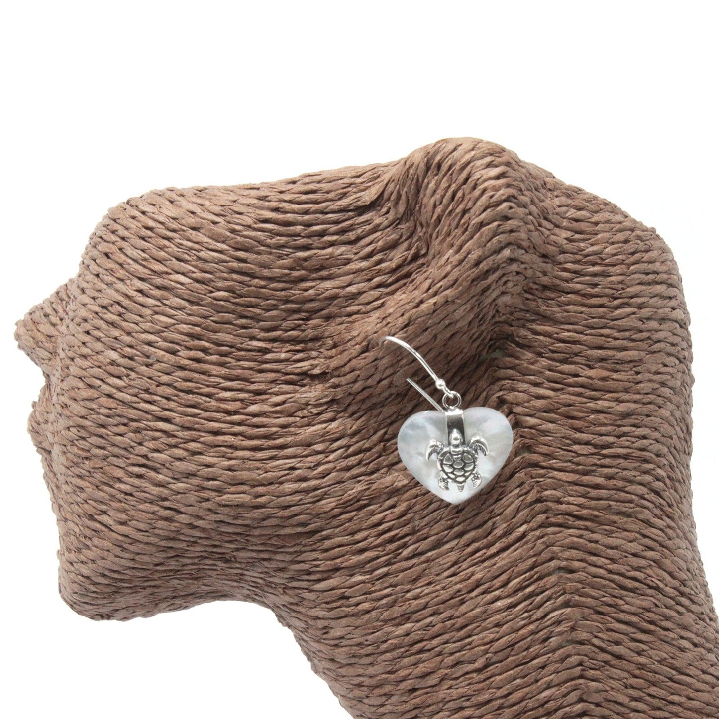 Handmade Shell and 925 Silver Earrings - Mother of Pearl / Sea Turtles product packaging on clean background from Quintessential Holistic Health Ltd