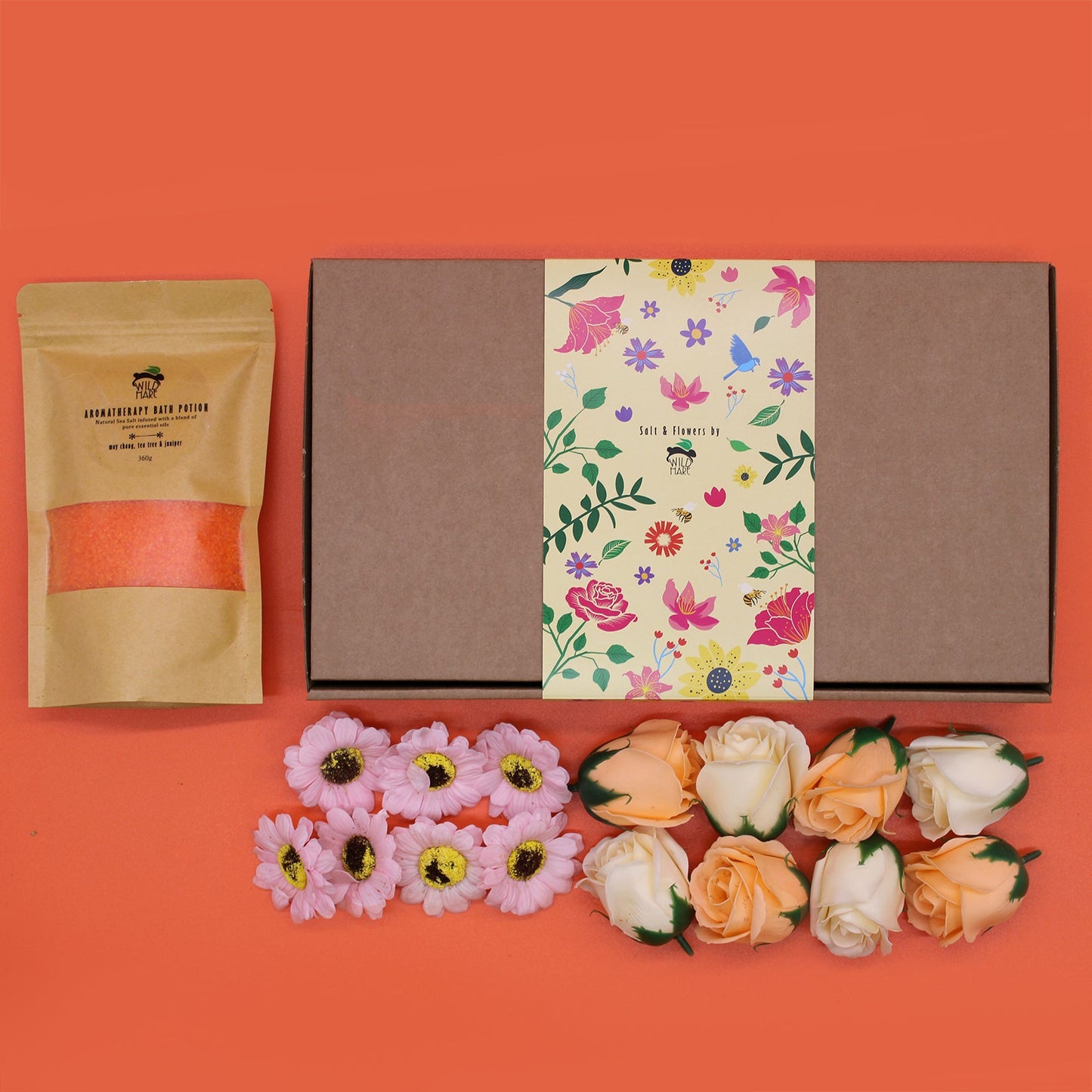 Salt and Flower Bath Soak Gift Set - Total Detox product packaging on clean background from Quintessential Holistic Health Ltd