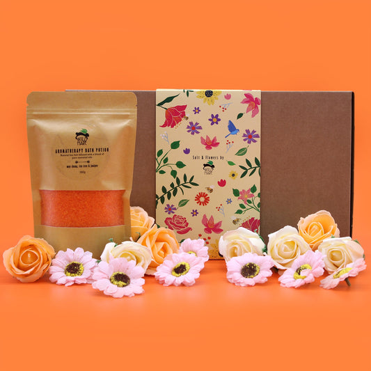 Salt and Flower Bath Soak Gift Set - Total Detox product packaging on clean background from Quintessential Holistic Health Ltd