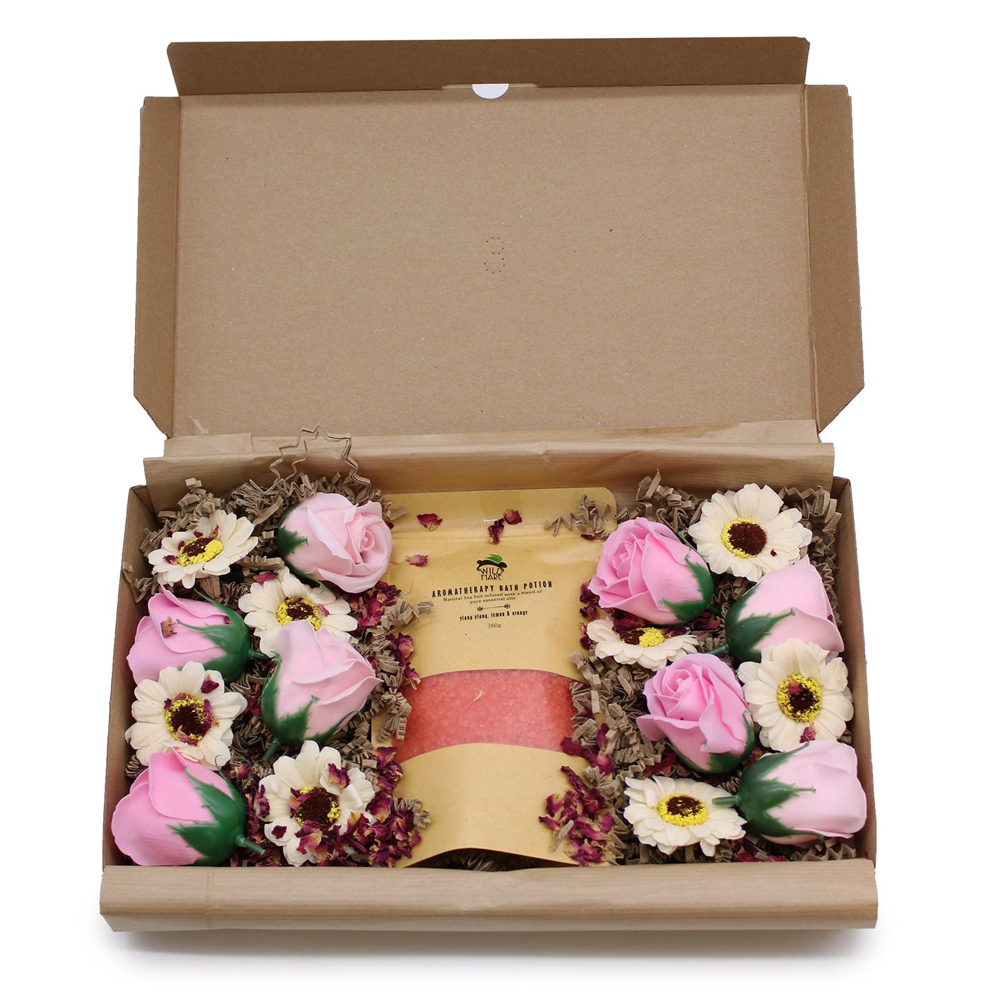 Salt and Flower Bath Soak Gift Set - Passion product packaging on clean background from Quintessential Holistic Health Ltd