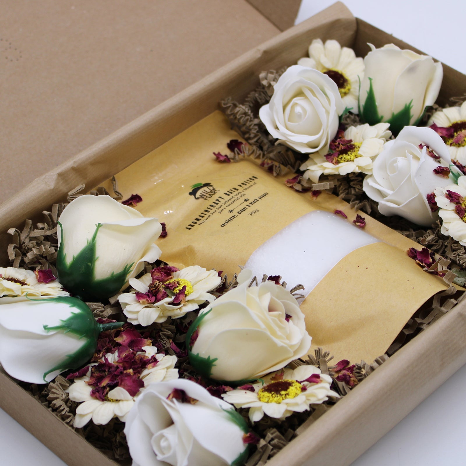 Salt and Flower Bath Soak Gift Set - Cold and Flu product packaging on clean background from Quintessential Holistic Health Ltd