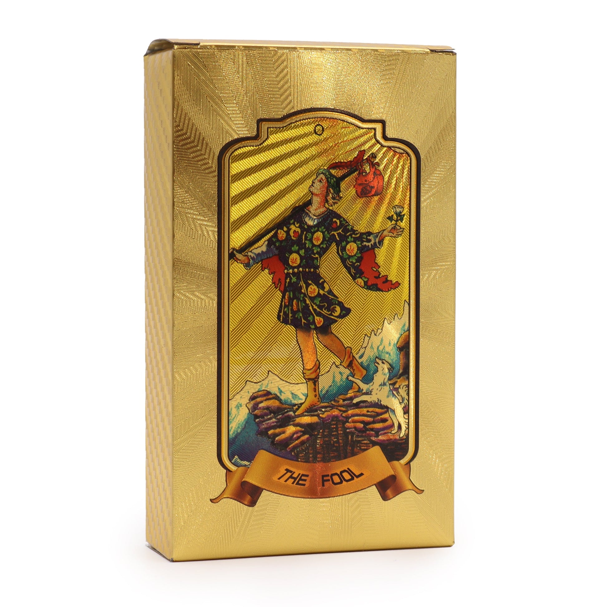 Golden Tarot Cards product packaging on clean background from Quintessential Holistic Health Ltd