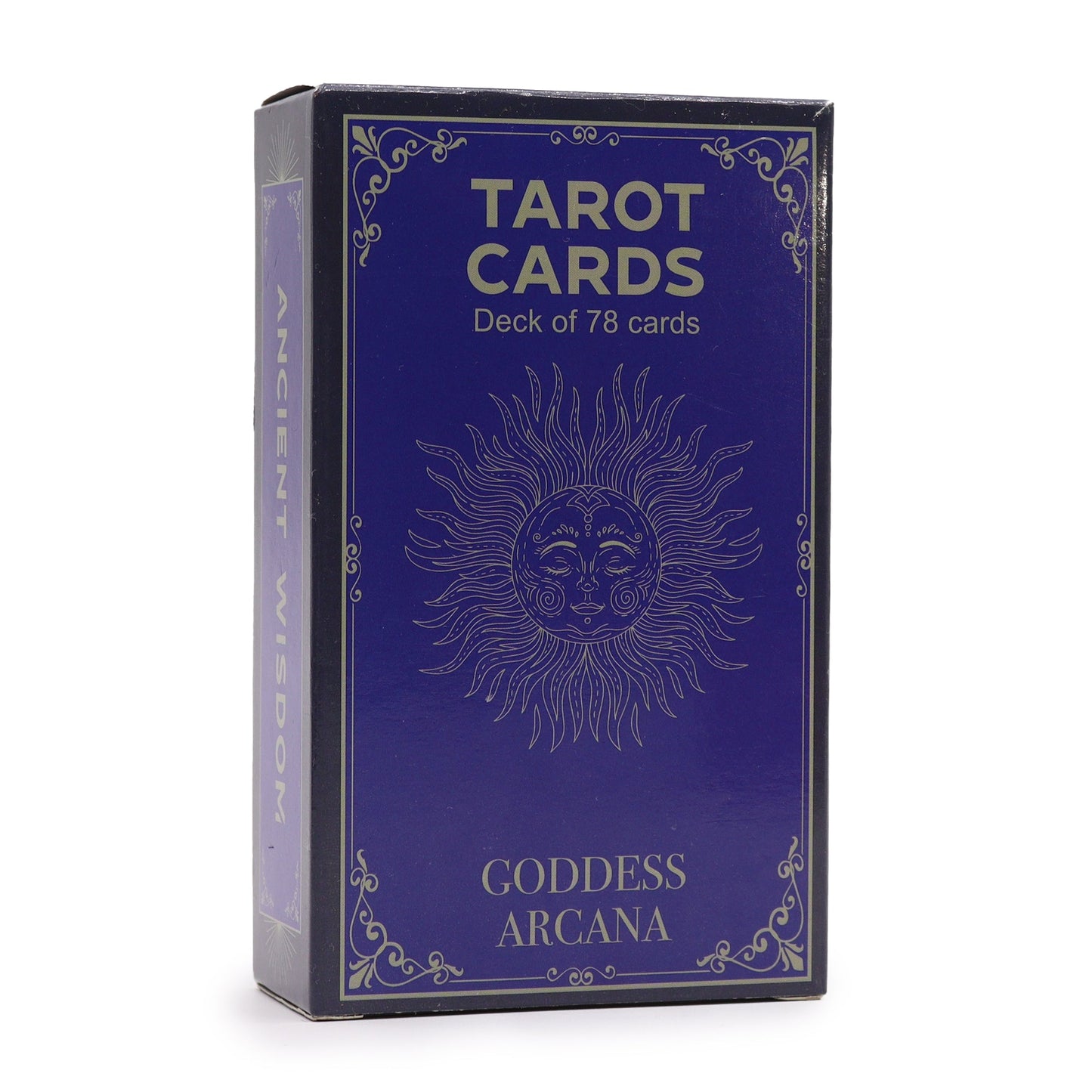 Goddess Arcana Tarot Cards with Guide Book Set product packaging on clean background from Quintessential Holistic Health Ltd