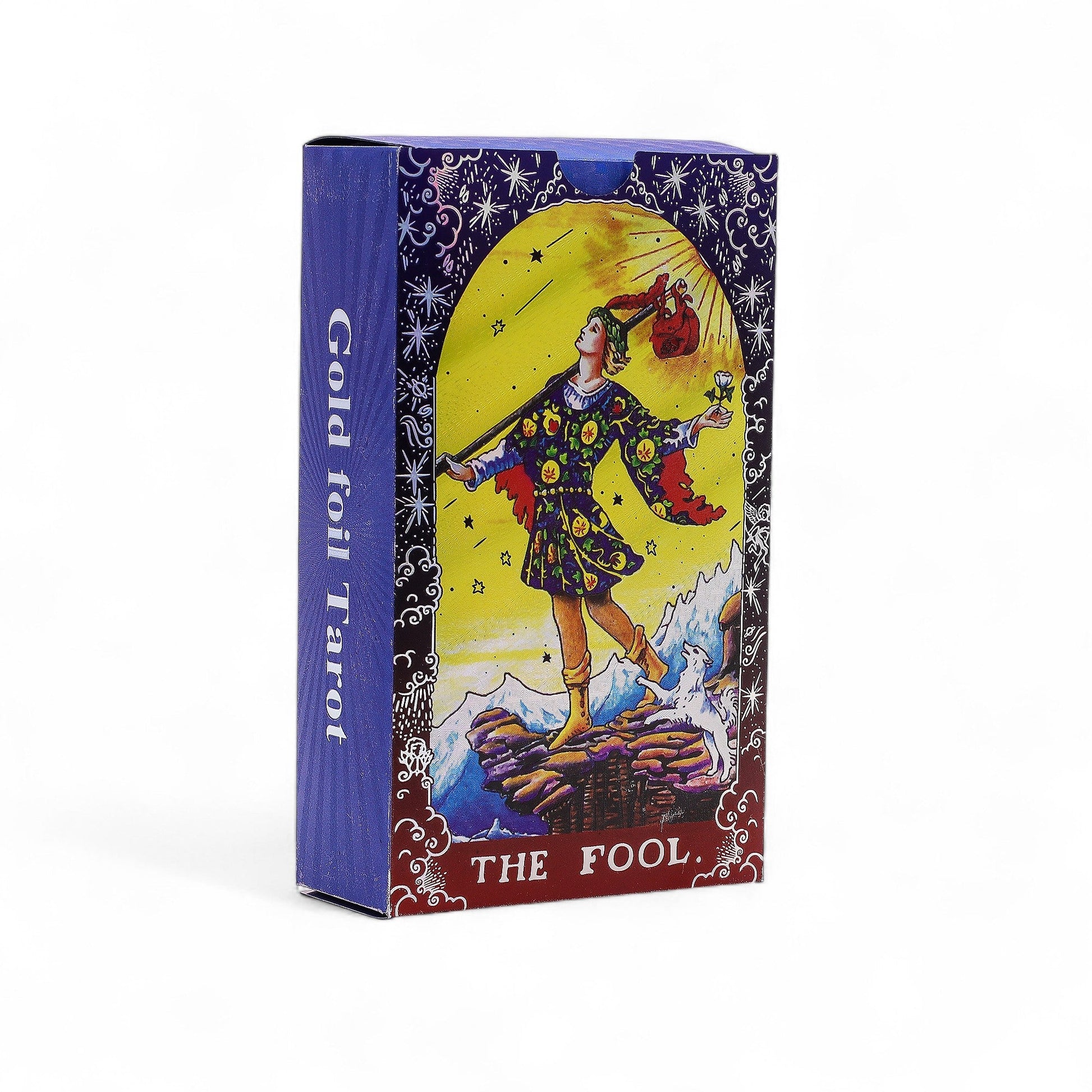 Mandala Blue Foil Tarot Cards with Booklet Set product packaging on clean background from Quintessential Holistic Health Ltd