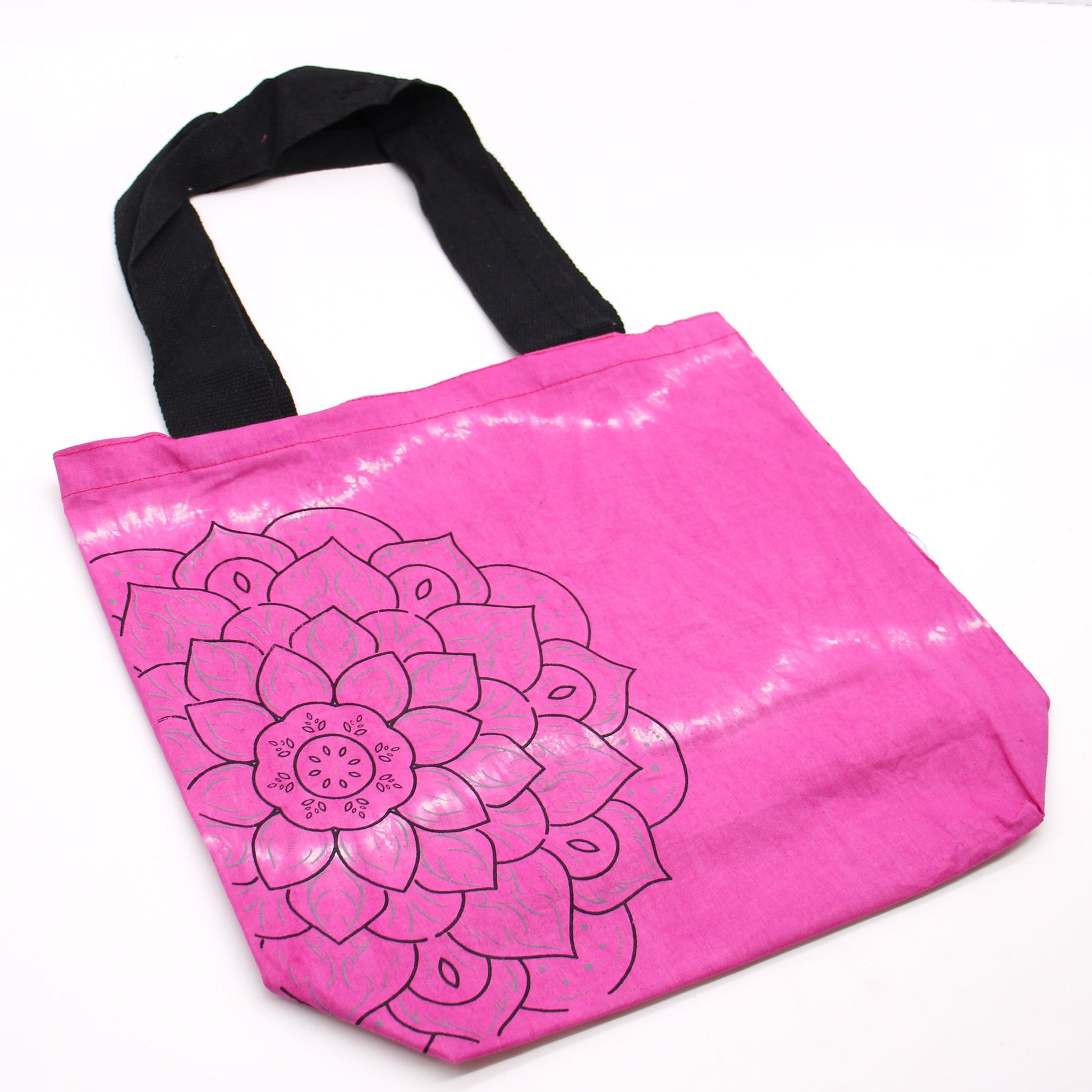 Tie-Dyed Cotton Tote Bag - Mandala / Pink product packaging on clean background from Quintessential Holistic Health Ltd