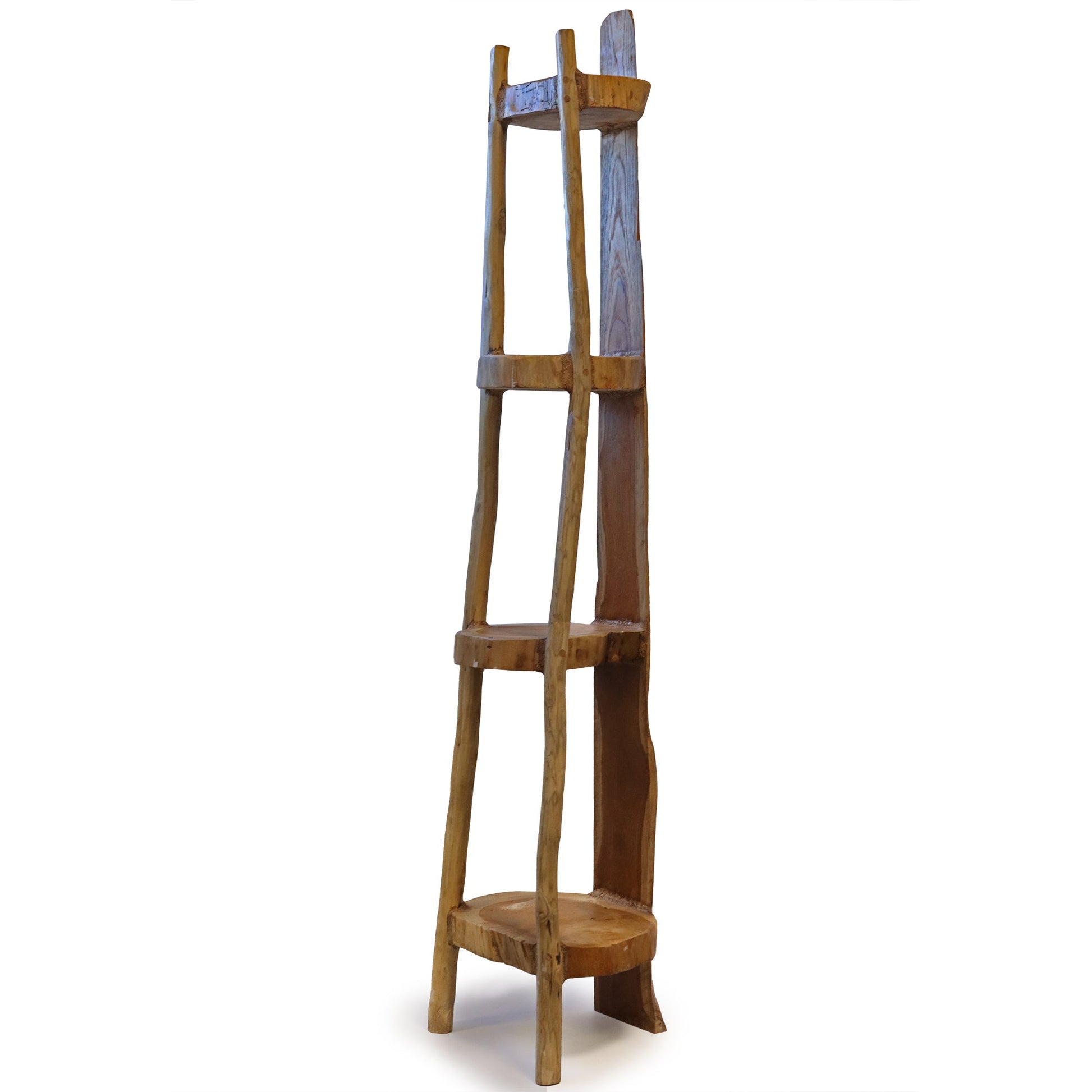 Eco-Friendly Teak 4 Shelf Corner Unit - Natural product packaging on clean background from Quintessential Holistic Health Ltd