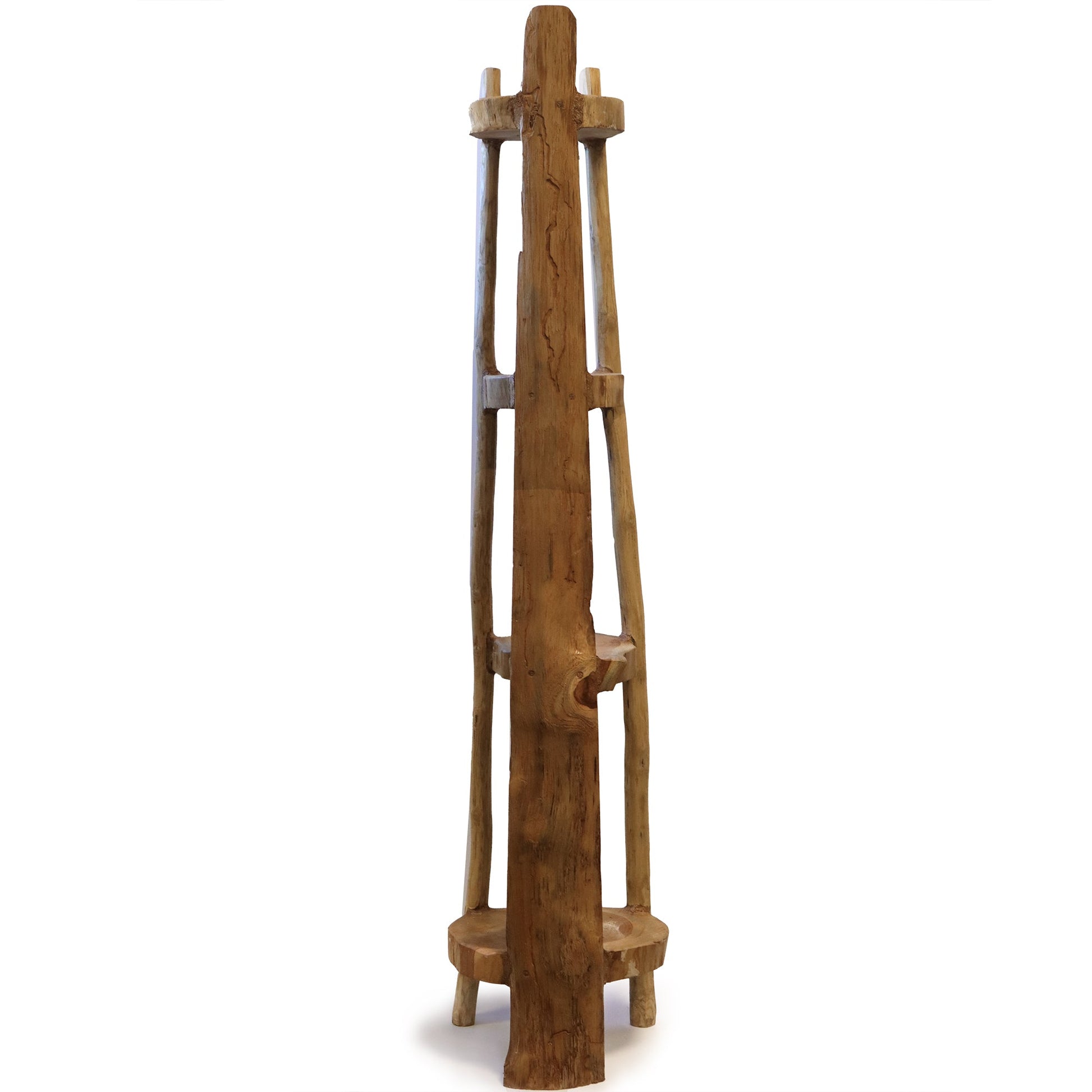 Eco-Friendly Teak 4 Shelf Corner Unit - Natural product packaging on clean background from Quintessential Holistic Health Ltd