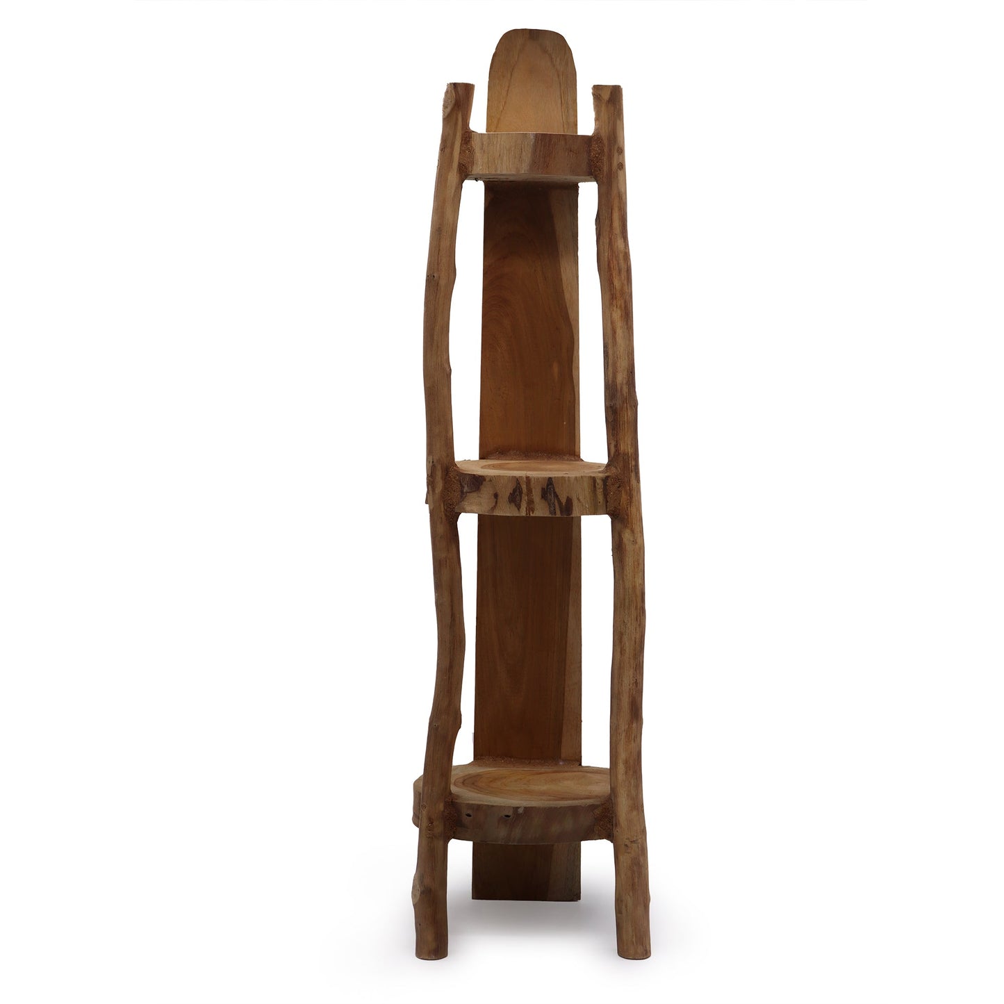 Eco-Friendly Teak 3 Shelf Corner Unit - Natural product packaging on clean background from Quintessential Holistic Health Ltd