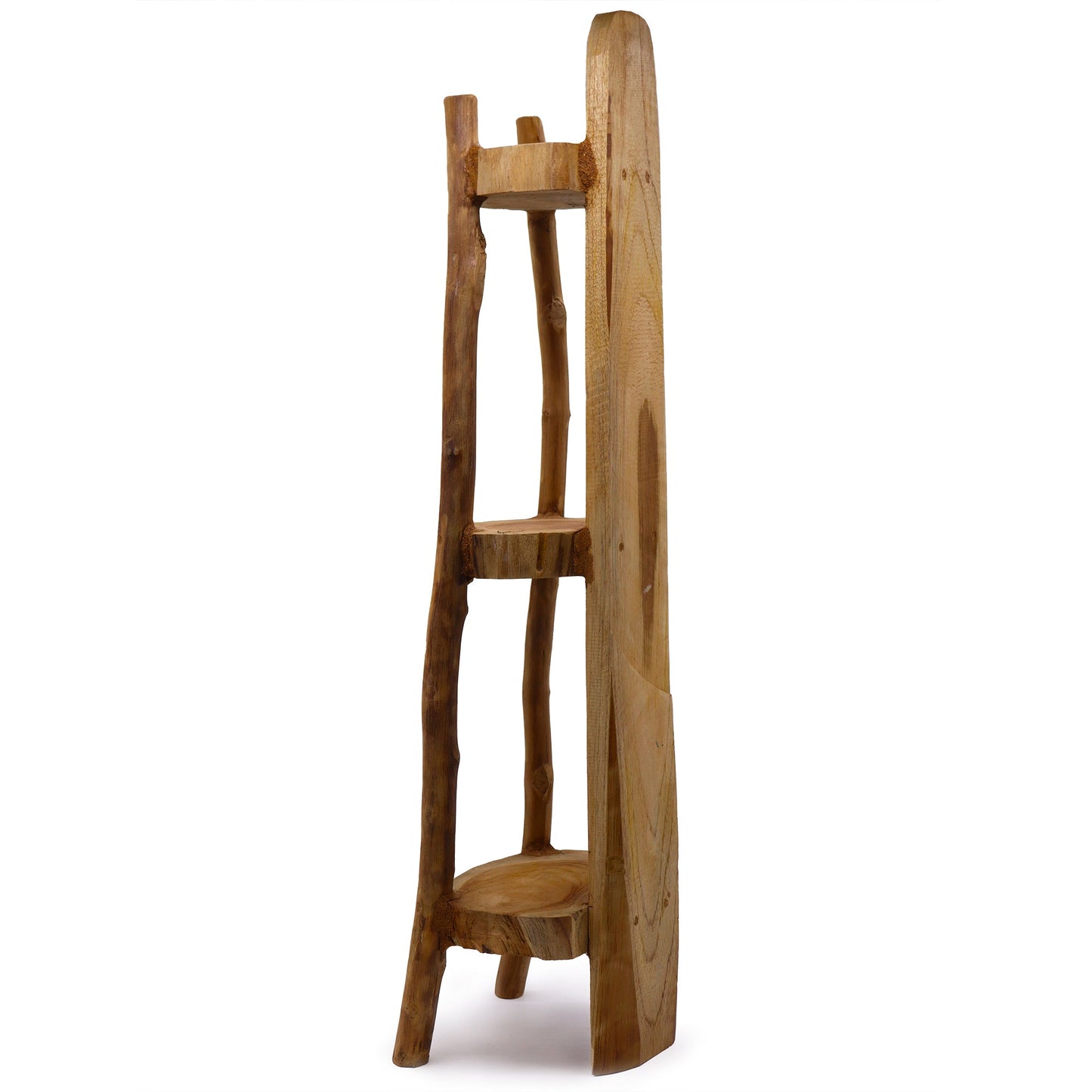Eco-Friendly Teak 3 Shelf Corner Unit - Natural product packaging on clean background from Quintessential Holistic Health Ltd