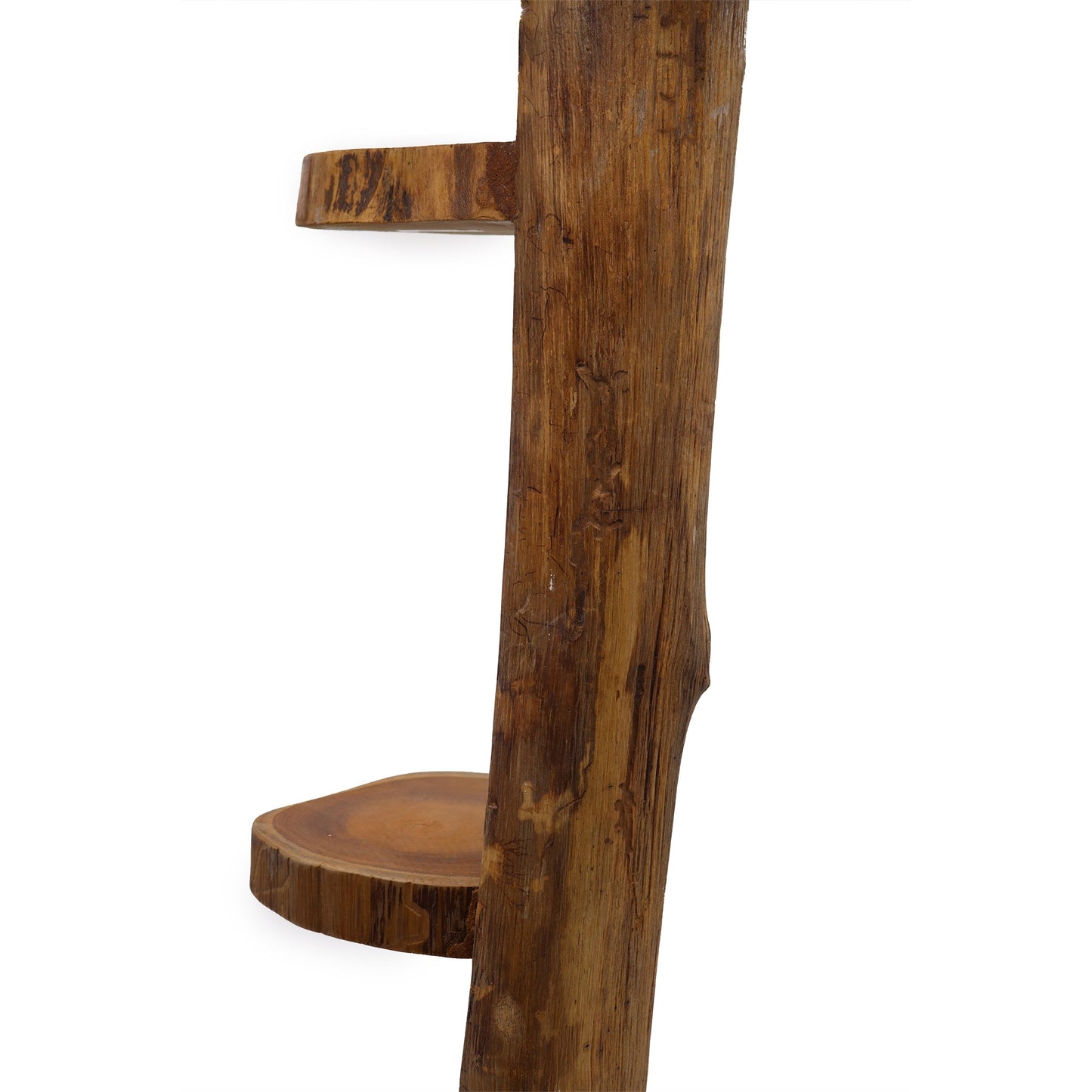 Eco-Friendly Teak Log 3 Shelf Corner Unit - Natural product packaging on clean background from Quintessential Holistic Health Ltd