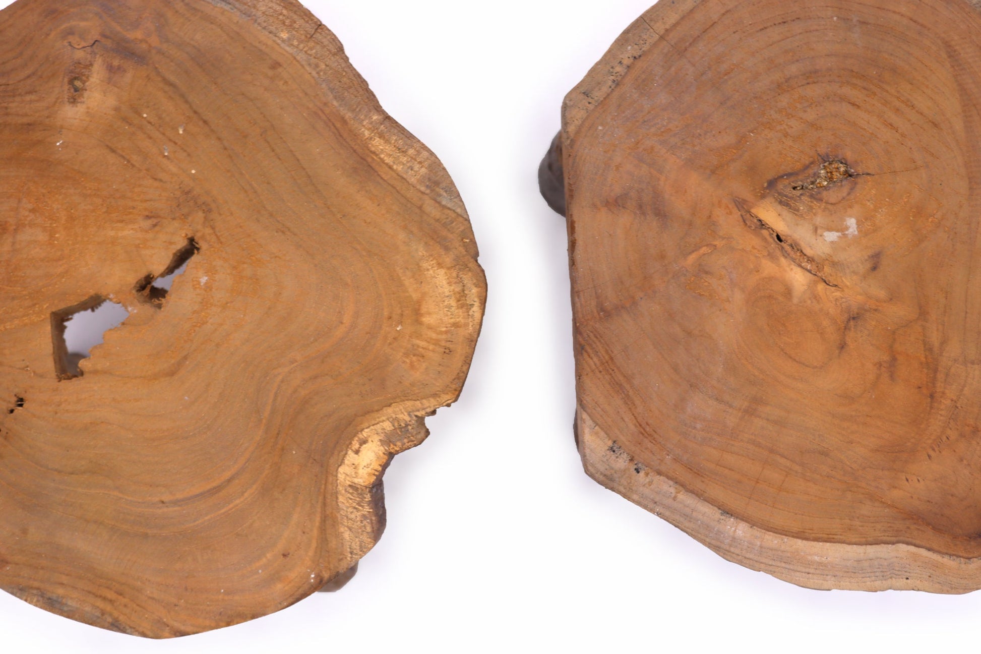 Set of 2 x Eco-Friendly Teak Plant / Display Stands - High / Natural product packaging on clean background from Quintessential Holistic Health Ltd