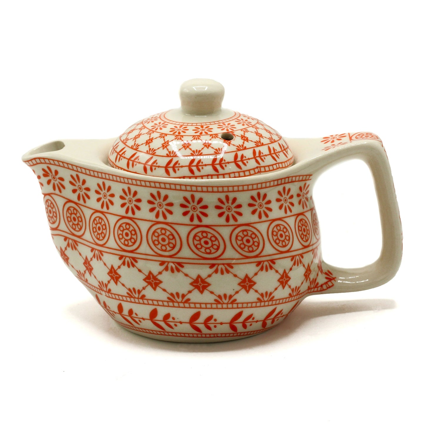 350ml Small Ceramic Amber Herbal Teapot and Strainer product packaging on clean background from Quintessential Holistic Health Ltd