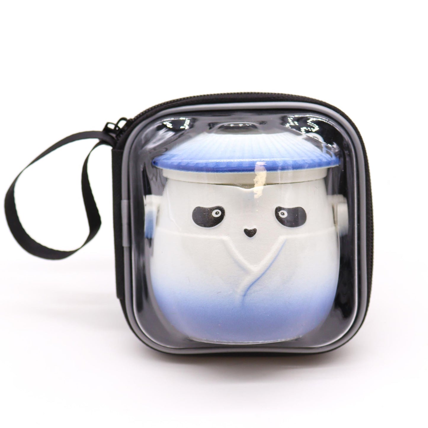 210ml Panda Teapot Set with Travel Case and Three Cups - Sky Blue product packaging on clean background from Quintessential Holistic Health Ltd
