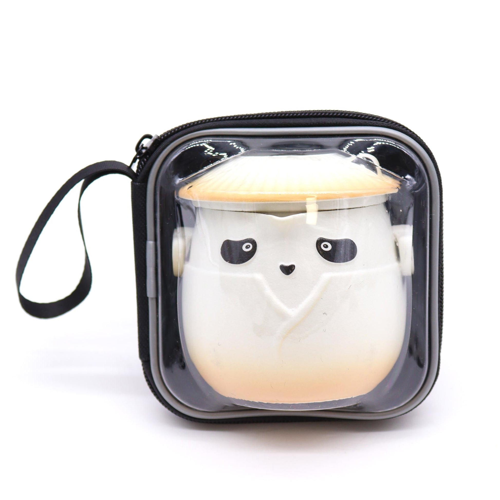 210ml Panda Teapot Set with Travel Case and Three Cups - Orange product packaging on clean background from Quintessential Holistic Health Ltd