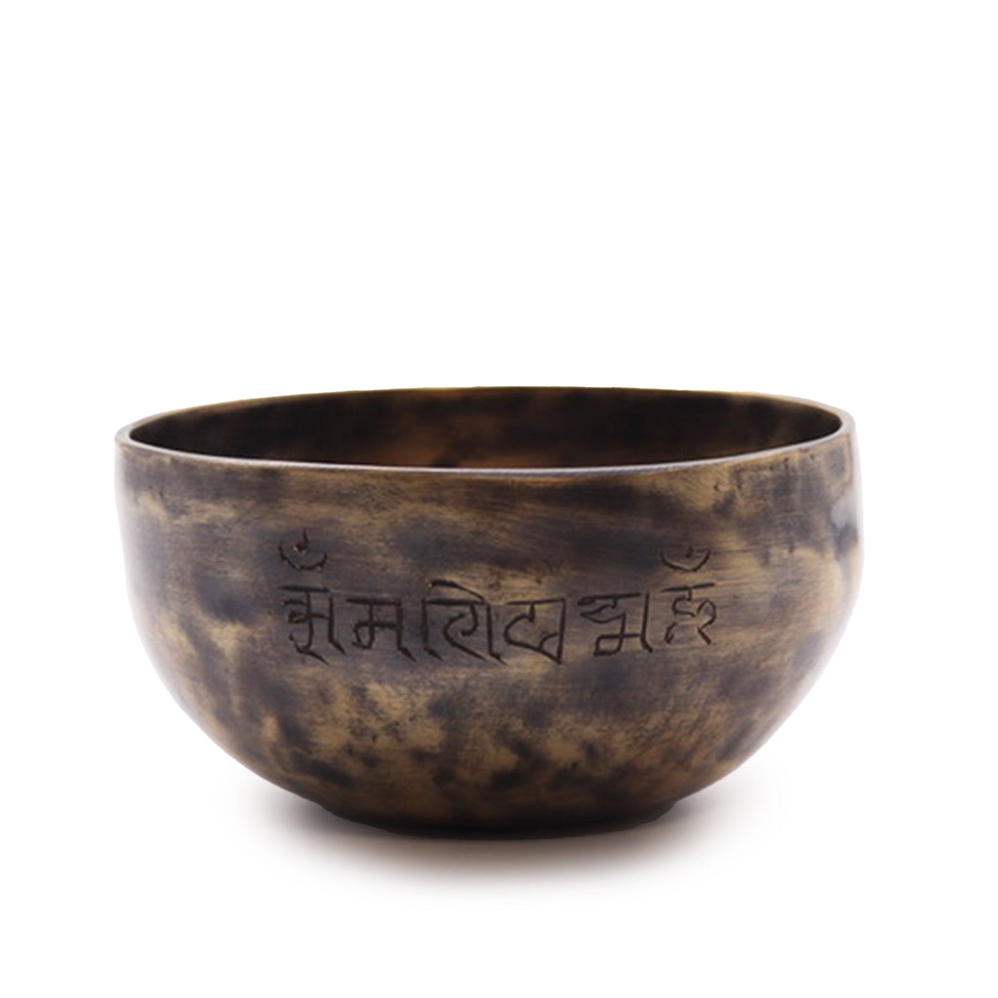 13cm Handcrafted Indian Moon Phase Singing Bowl - Small product packaging on clean background from Quintessential Holistic Health Ltd