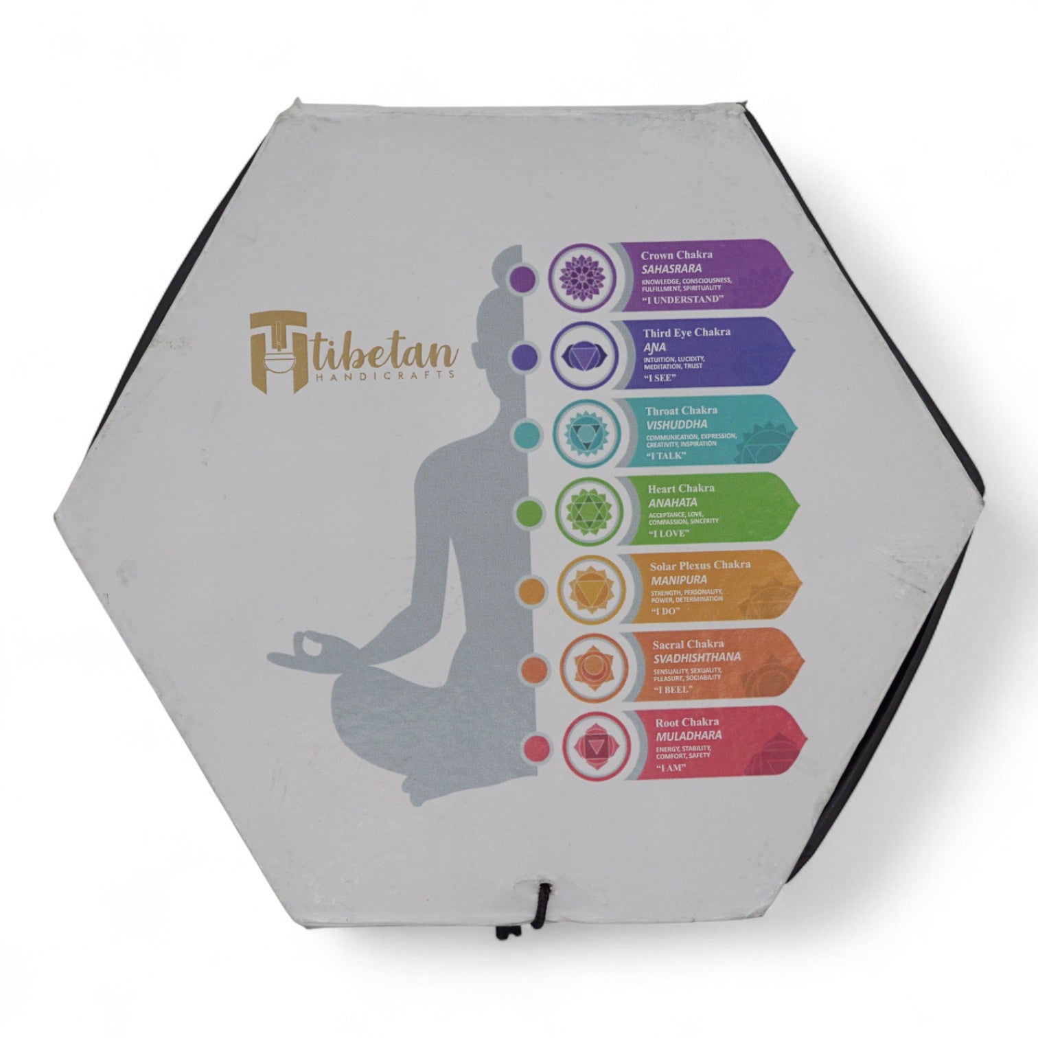 10.7cm Brass Singing Bowl Set- Moon Phase / Black product packaging on clean background from Quintessential Holistic Health Ltd