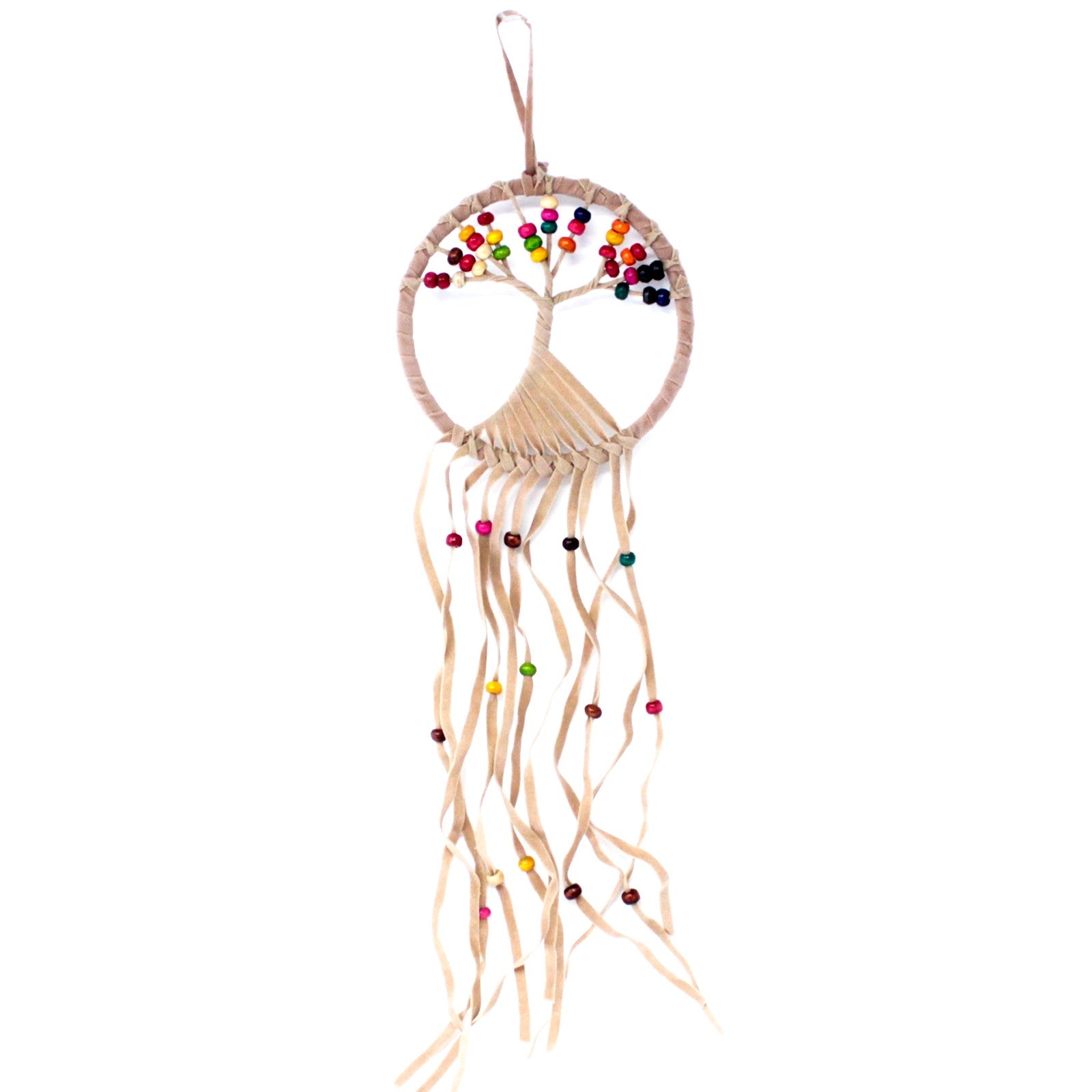 6 x Hand Crafted Boho Style Macrame Tree of Life Dreamcatchers - Small / Assorted Colours product packaging on clean background from Quintessential Holistic Health Ltd