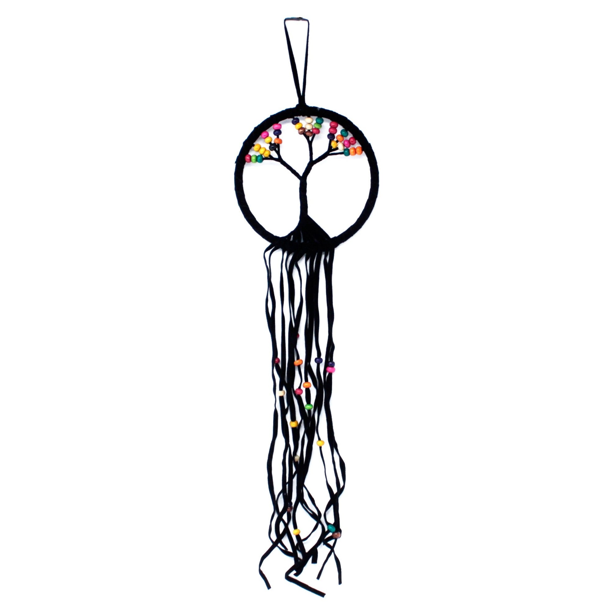 6 x Hand Crafted Boho Style Macrame Tree of Life Dreamcatchers - Small / Assorted Colours product packaging on clean background from Quintessential Holistic Health Ltd