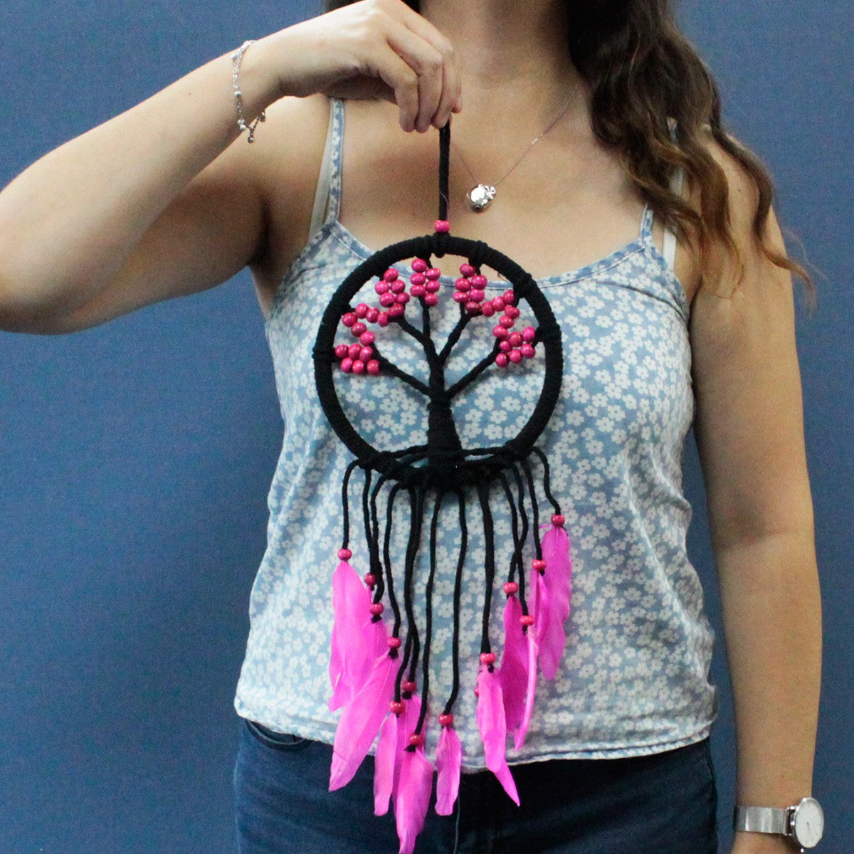 6 x Hand Crafted Boho Style Macrame Tree of Life Dreamcatchers - Medium / Assorted Colours product packaging on clean background from Quintessential Holistic Health Ltd