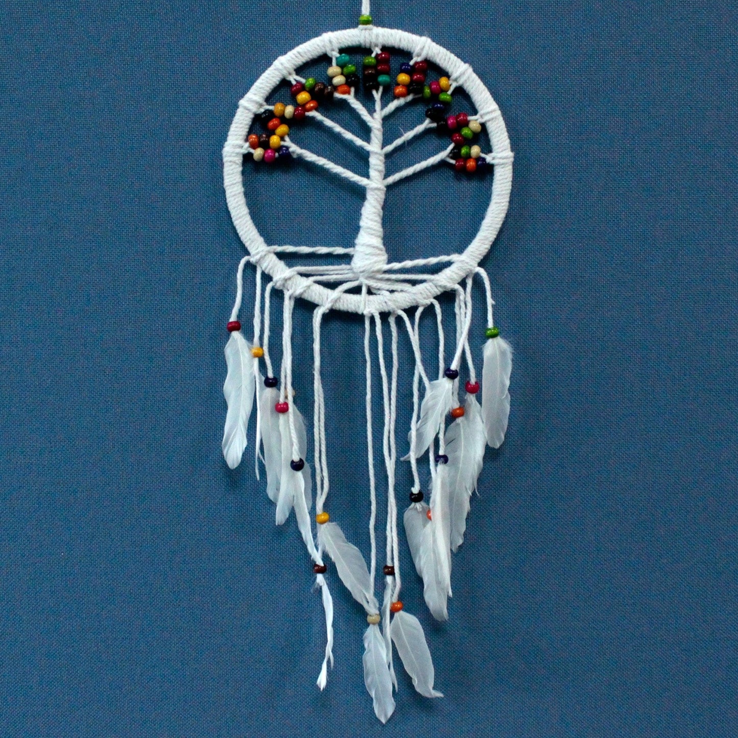 3 x Hand Crafted Boho Style Macrame Tree of Life Dreamcatchers - Large / Assorted Colours product packaging on clean background from Quintessential Holistic Health Ltd
