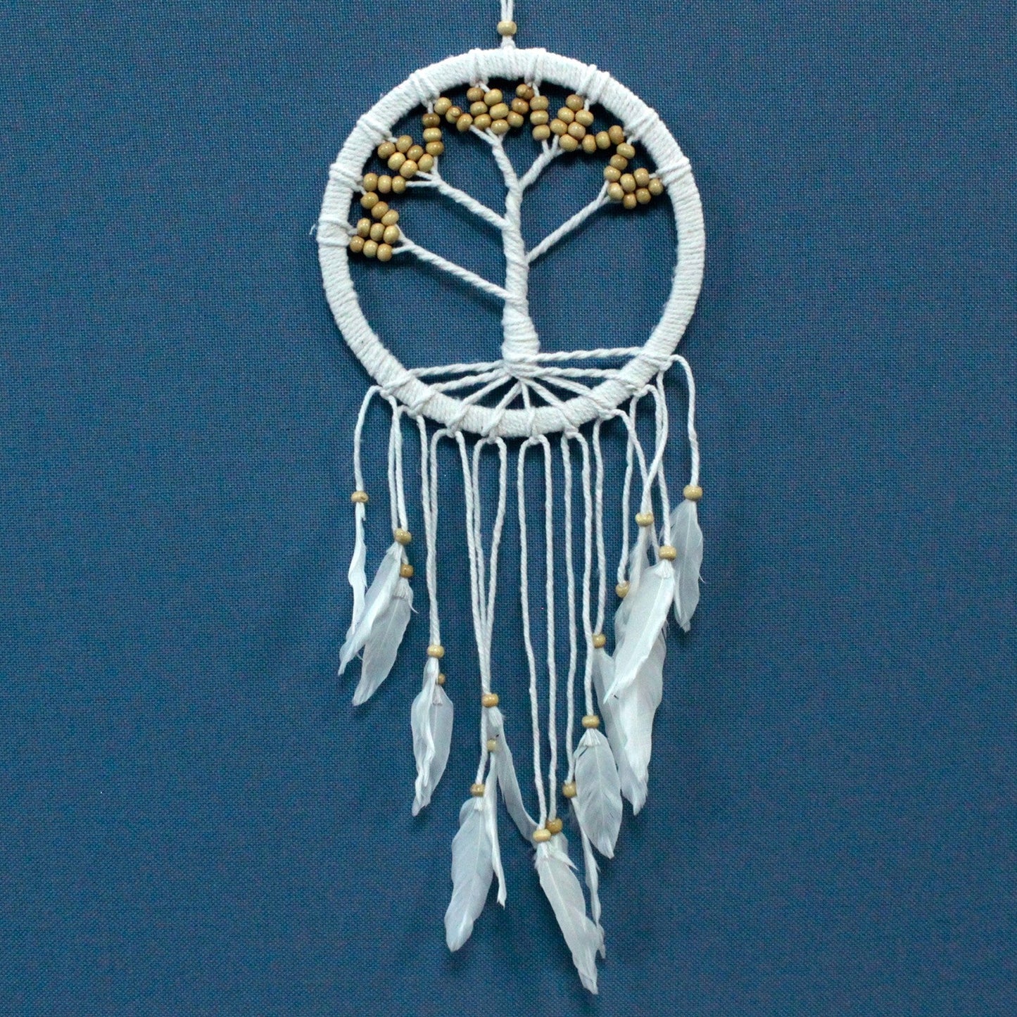 3 x Hand Crafted Boho Style Macrame Tree of Life Dreamcatchers - Large / Assorted Colours product packaging on clean background from Quintessential Holistic Health Ltd