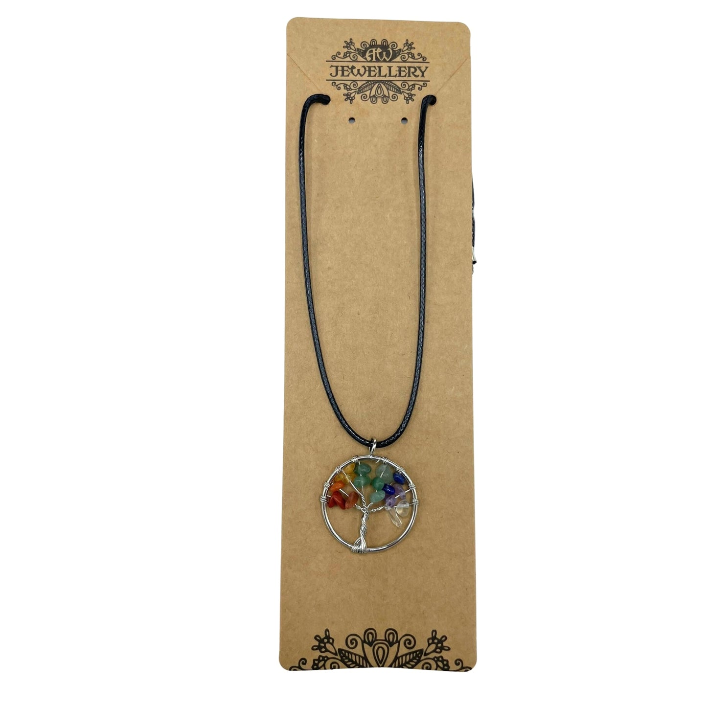 Tree of Life Pendant - Chakra product packaging on clean background from Quintessential Holistic Health Ltd