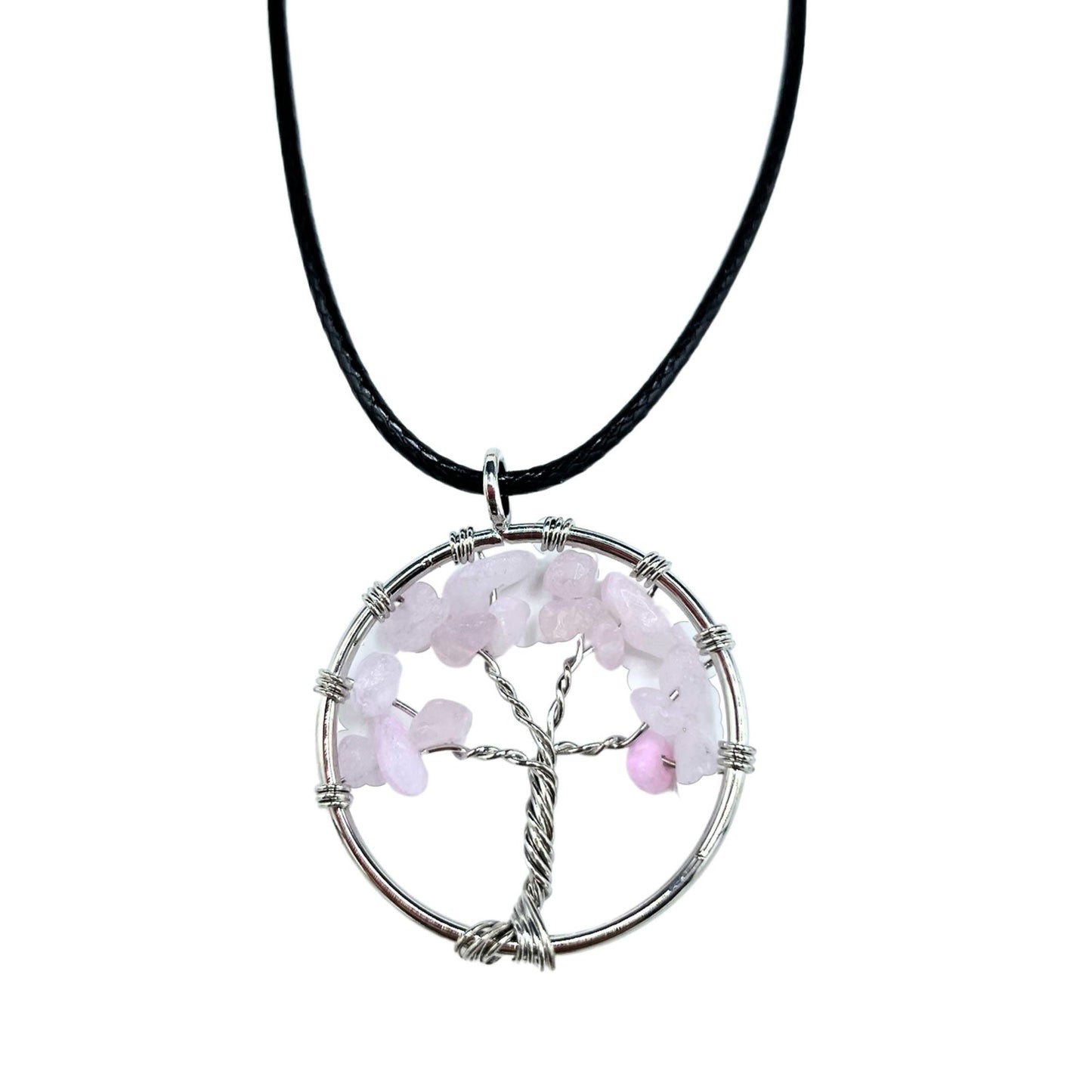 Tree of Life Pendant - Rose Quartz product packaging on clean background from Quintessential Holistic Health Ltd
