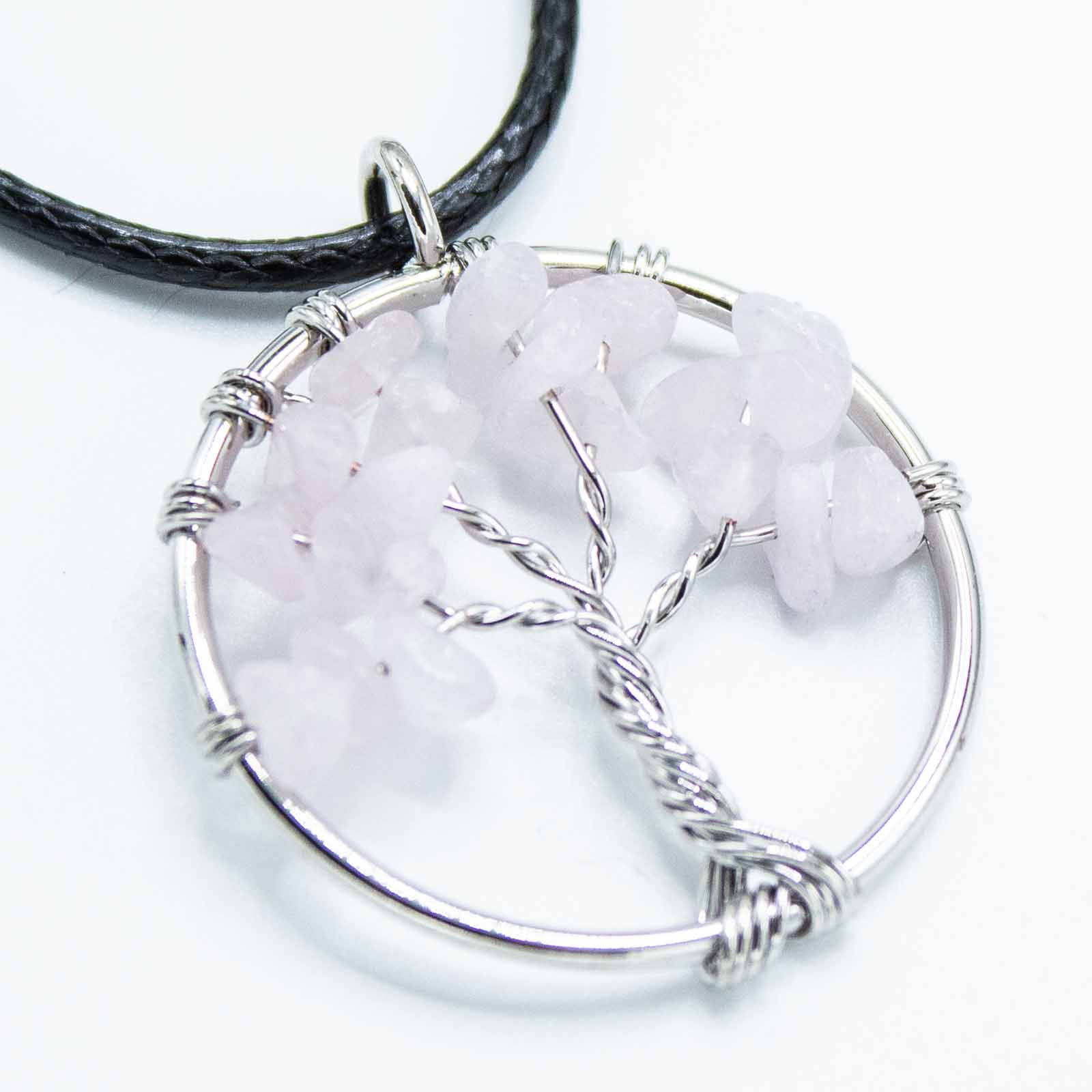 Tree of Life Pendant - Rose Quartz product packaging on clean background from Quintessential Holistic Health Ltd