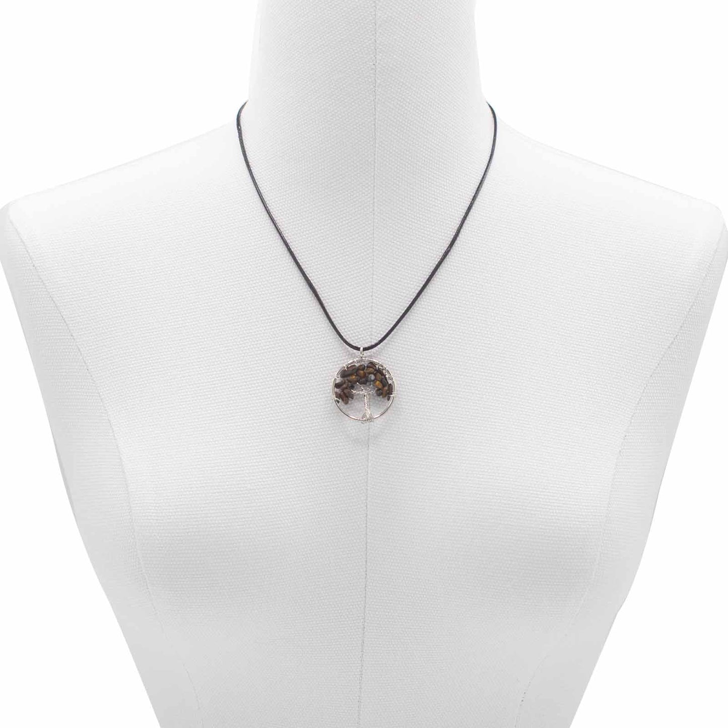 Tree of Life Pendant - Tigers Eye product packaging on clean background from Quintessential Holistic Health Ltd