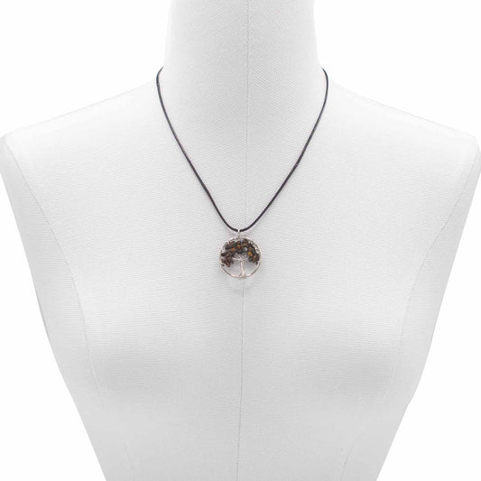 Tree of Life Pendant - Tigers Eye product packaging on clean background from Quintessential Holistic Health Ltd