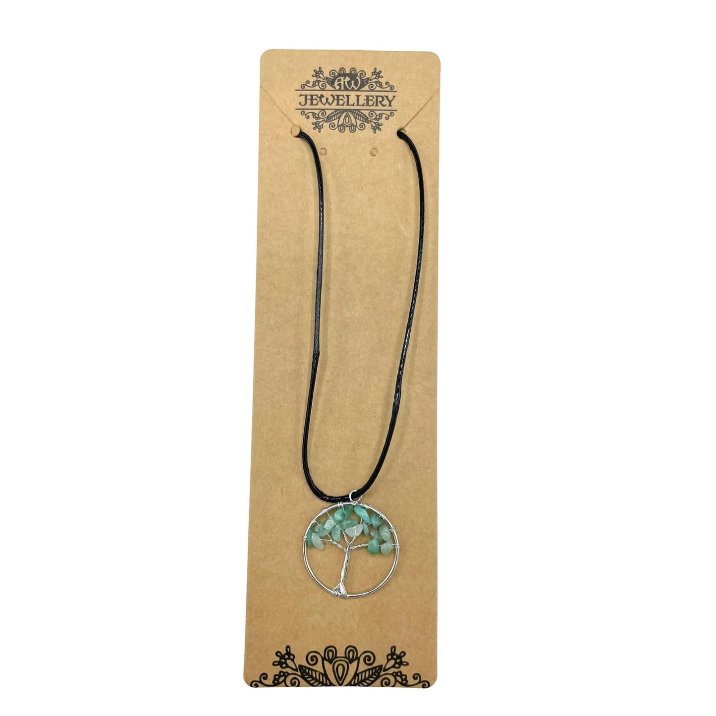 Tree of Life Pendant - Jade product packaging on clean background from Quintessential Holistic Health Ltd