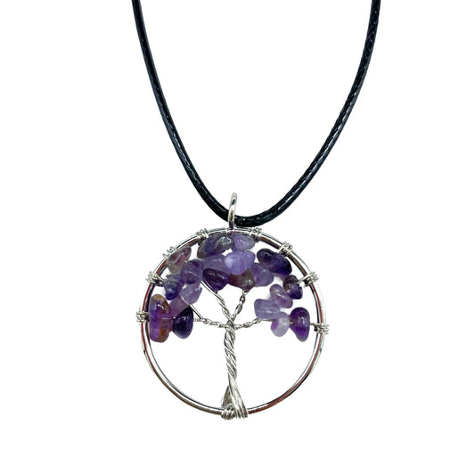 Tree of Life Pendant - Amethyst product packaging on clean background from Quintessential Holistic Health Ltd