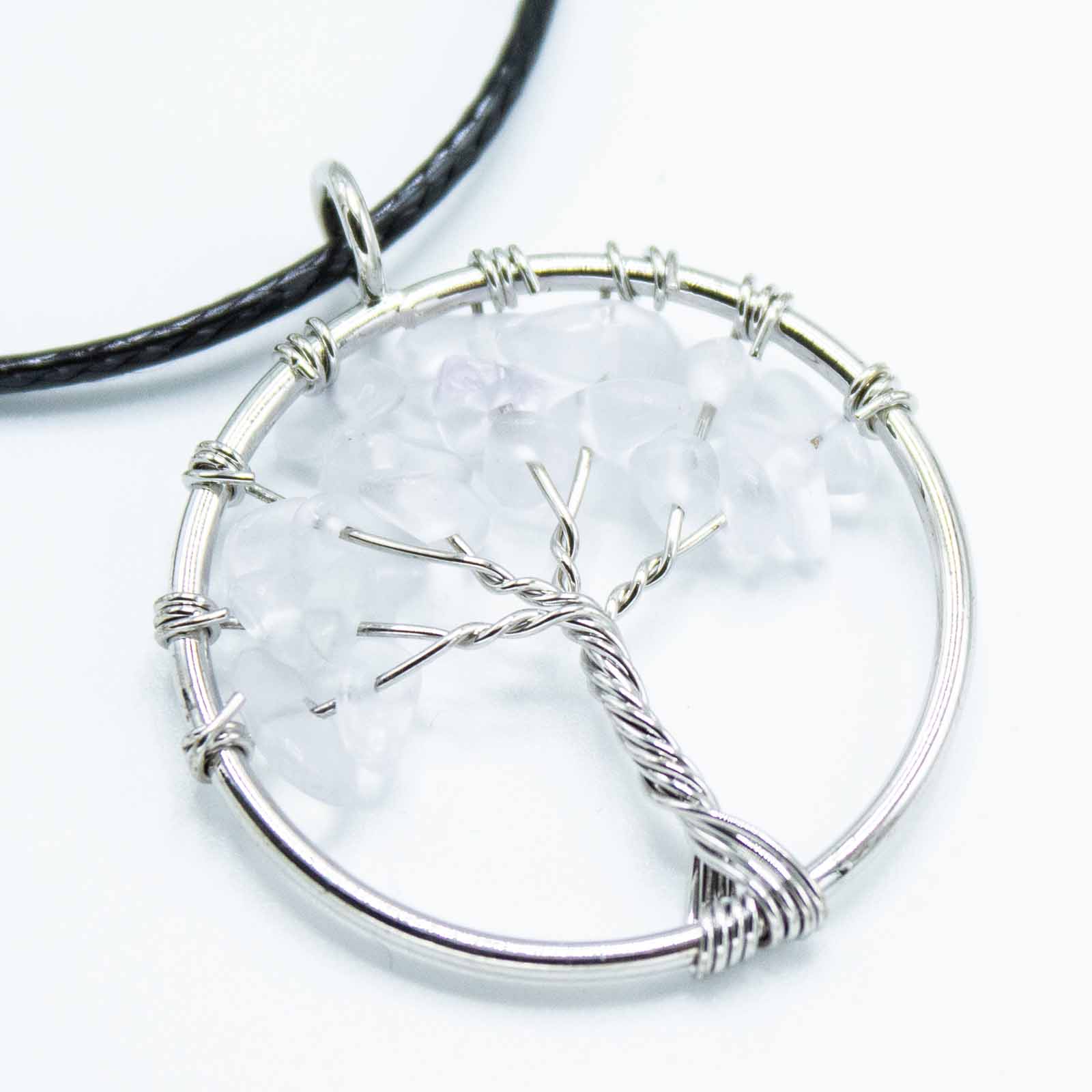 Tree of Life Pendant - Rock Crystal product packaging on clean background from Quintessential Holistic Health Ltd