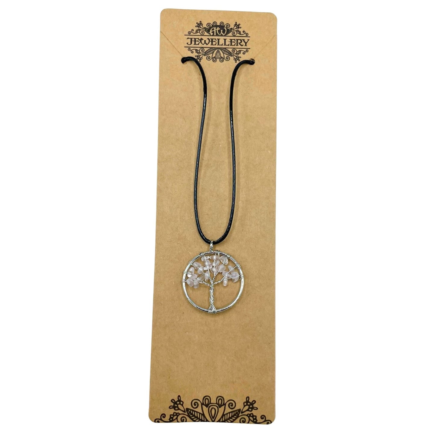 Tree of Life Pendant - Rock Crystal product packaging on clean background from Quintessential Holistic Health Ltd