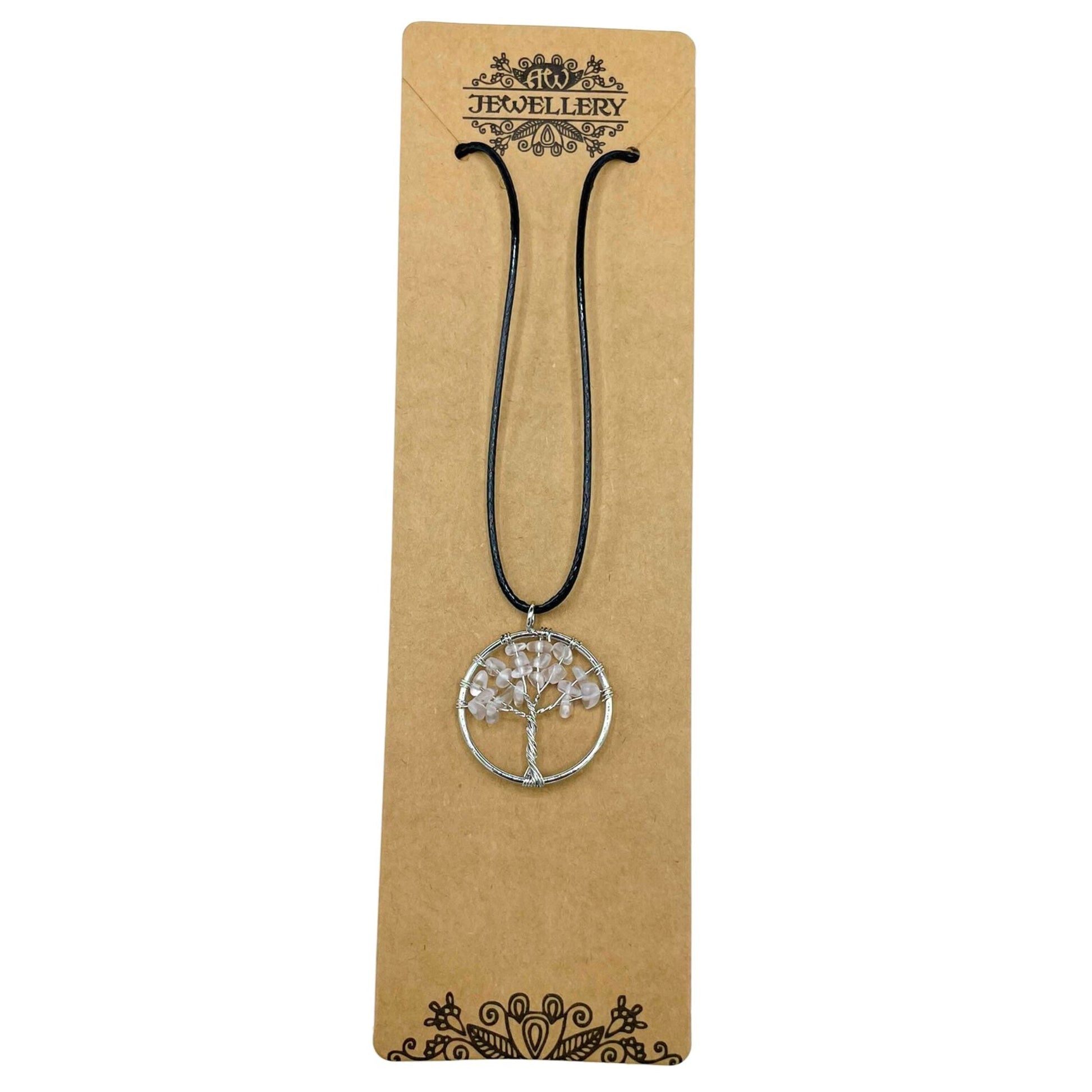 Tree of Life Pendant - Rock Crystal product packaging on clean background from Quintessential Holistic Health Ltd