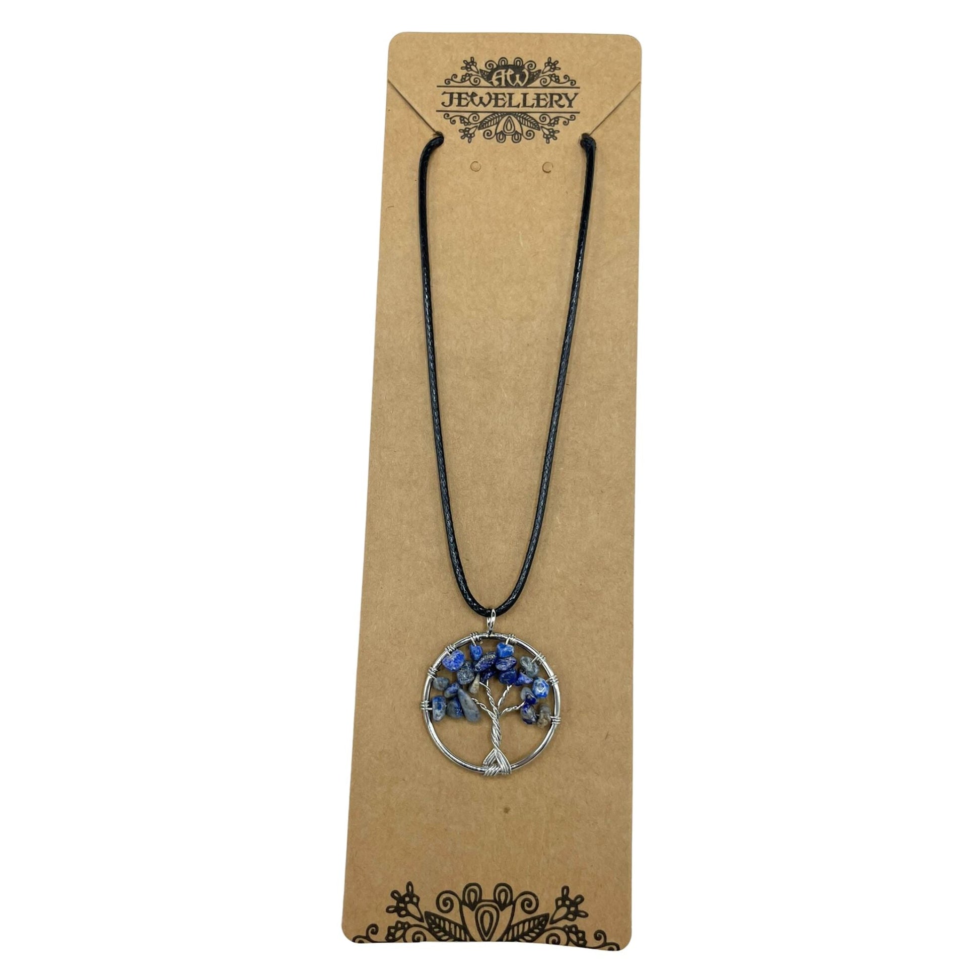 Tree of Life Pendant - Sodalite product packaging on clean background from Quintessential Holistic Health Ltd