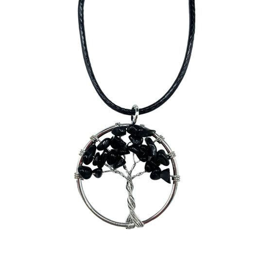 Tree of Life Pendant - Black Agate product packaging on clean background from Quintessential Holistic Health Ltd