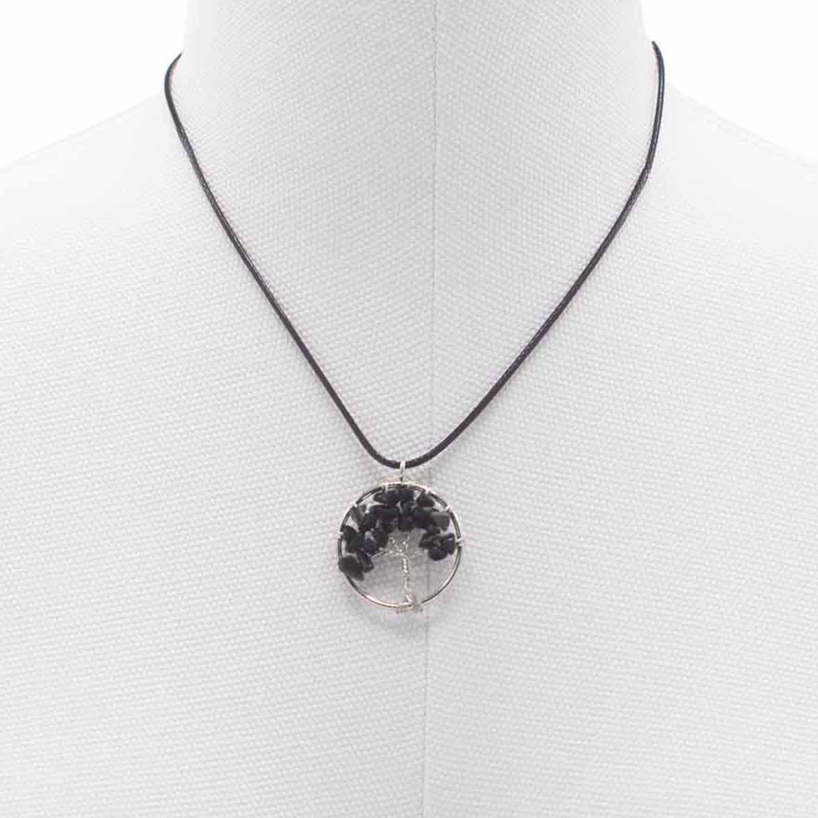 Tree of Life Pendant - Black Agate product packaging on clean background from Quintessential Holistic Health Ltd