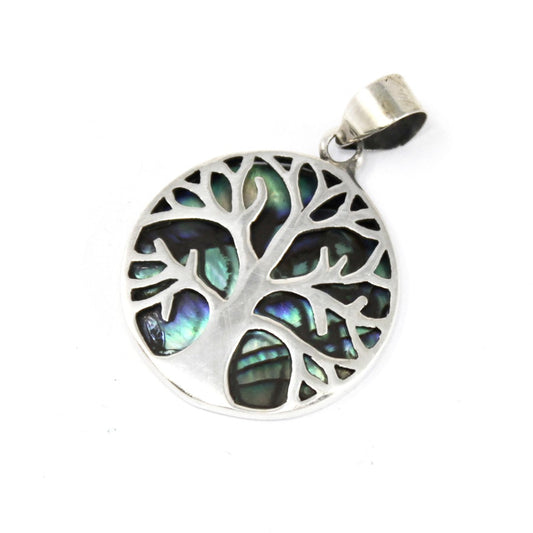Silver Pendant - 22mm - Tree of Life - Abalone - main product image from Quintessential Holistic Health Ltd UK