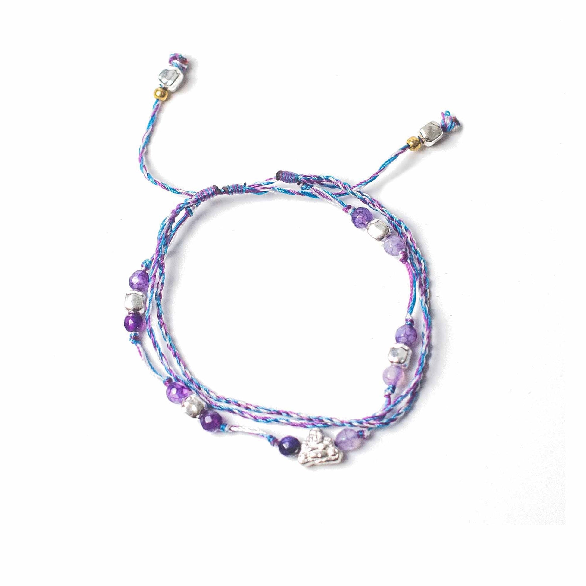 Handcrafted Temple String Bracelet - Protection and Fortune product packaging on clean background from Quintessential Holistic Health Ltd