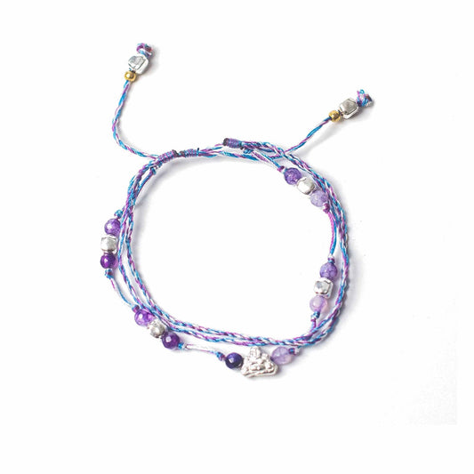 Handcrafted Temple String Bracelet - Protection and Fortune product packaging on clean background from Quintessential Holistic Health Ltd