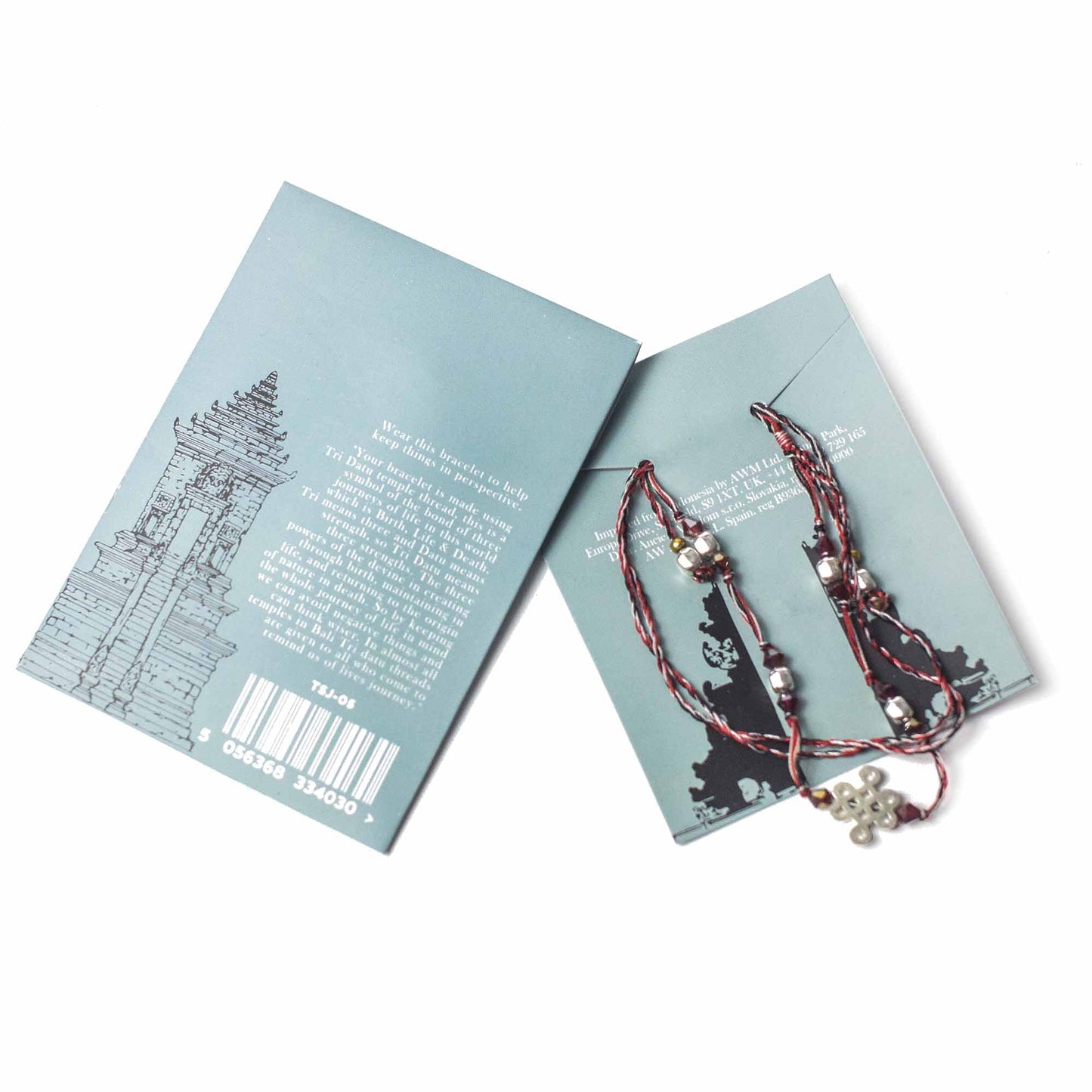 Handcrafted Temple String Bracelet - Journey of Life product packaging on clean background from Quintessential Holistic Health Ltd