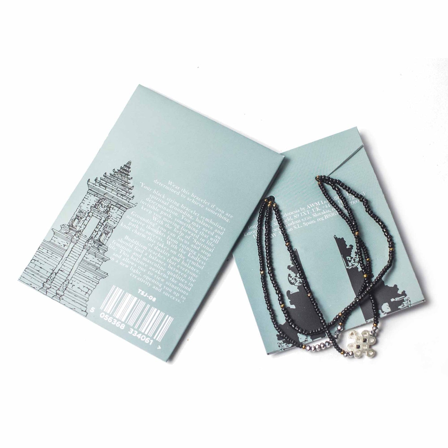 Handcrafted Temple String Bracelet - Spiritual Grounding product packaging on clean background from Quintessential Holistic Health Ltd