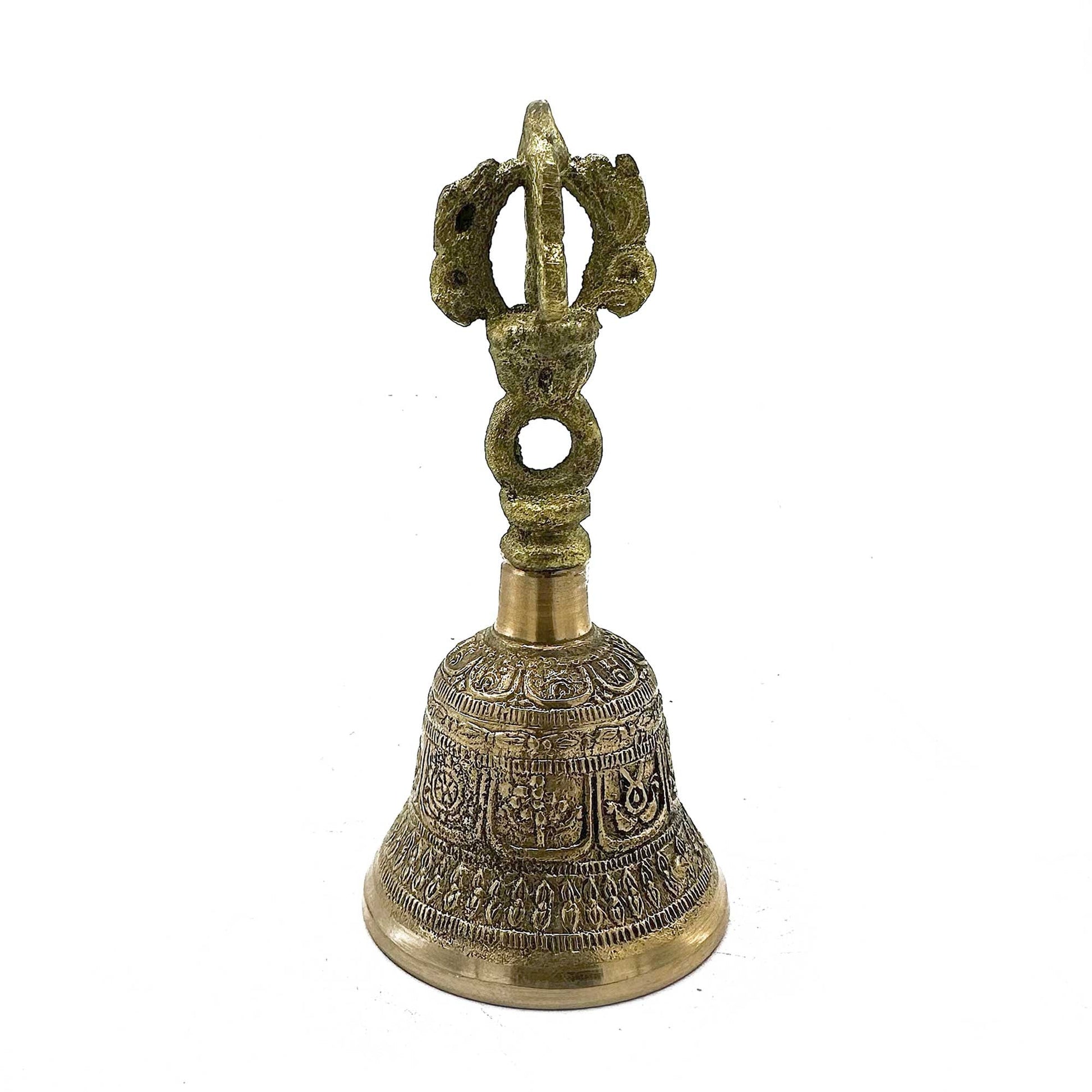 Handcrafted Brass Tibetan Tingsha Bell - Medium product packaging on clean background from Quintessential Holistic Health Ltd