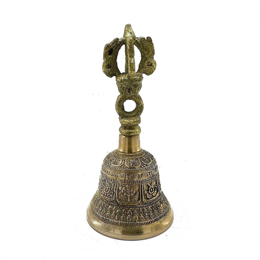 Handcrafted Brass Tibetan Tingsha Bell - Medium product packaging on clean background from Quintessential Holistic Health Ltd